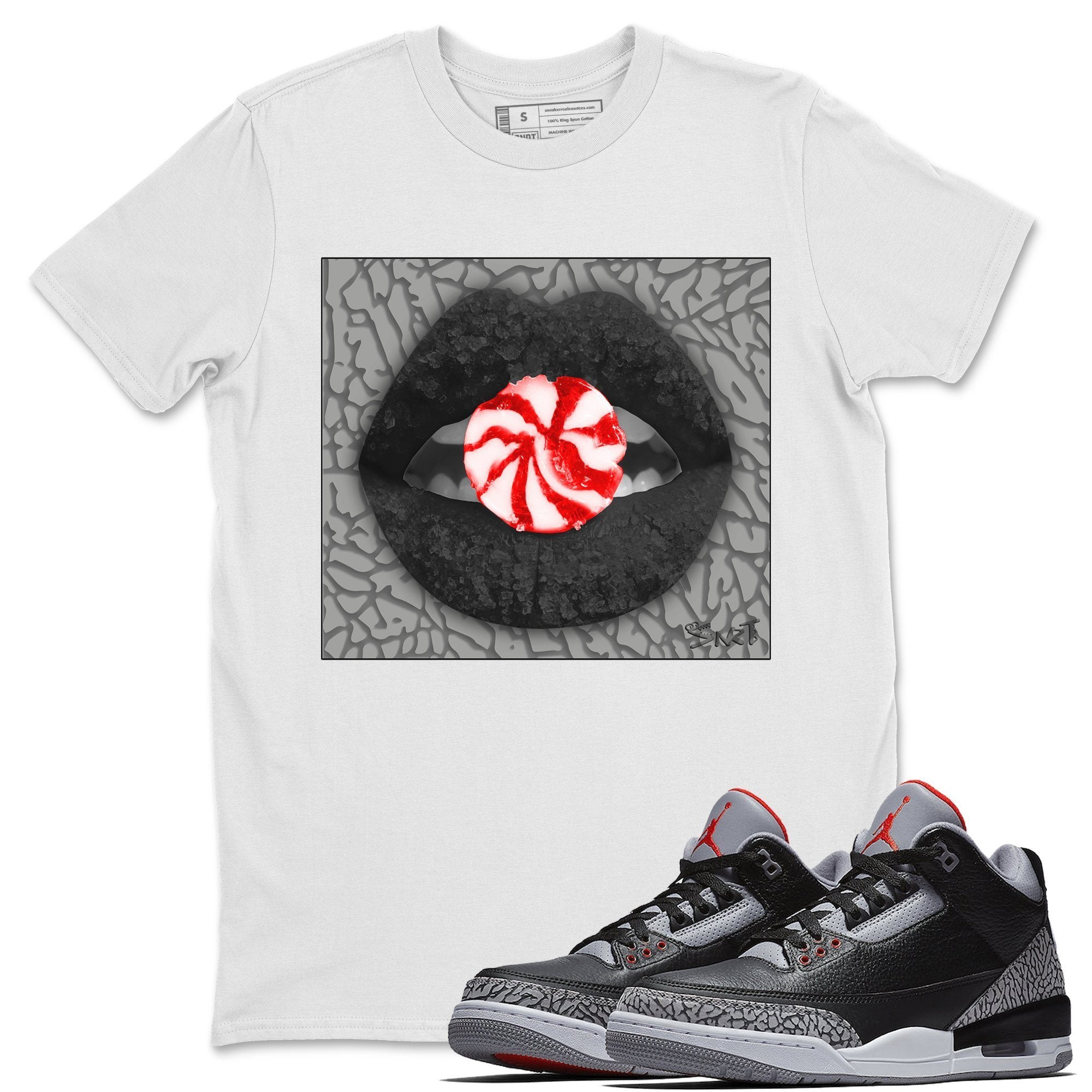 Lips Candy Unisex Tops - Air Jordan 3 Black Cement