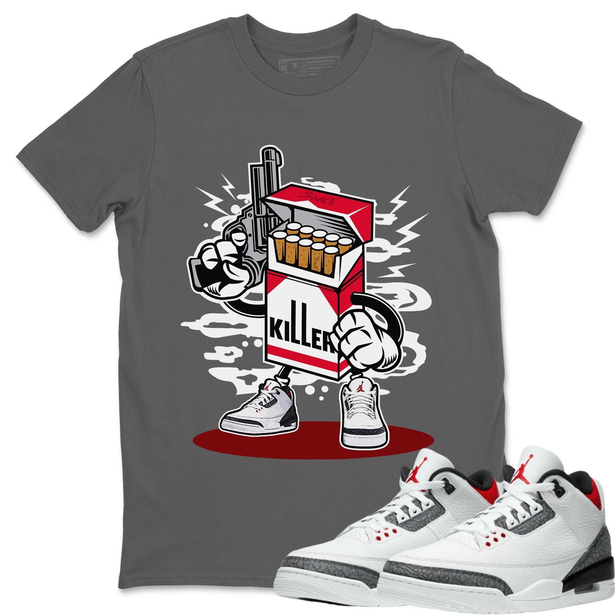 Killer Unisex Tops - Air Jordan 3 Fire Red