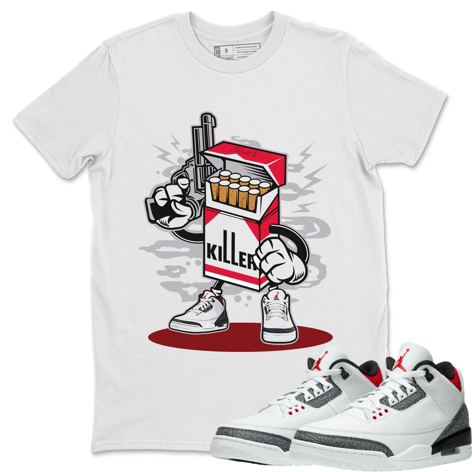 Killer Unisex Tops - Air Jordan 3 Fire Red