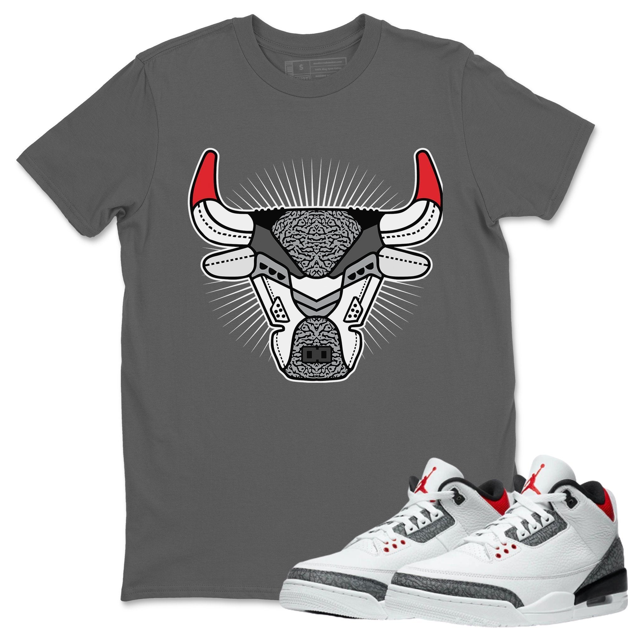 Bull Head Unisex Tops - Air Jordan 3 Fire Red