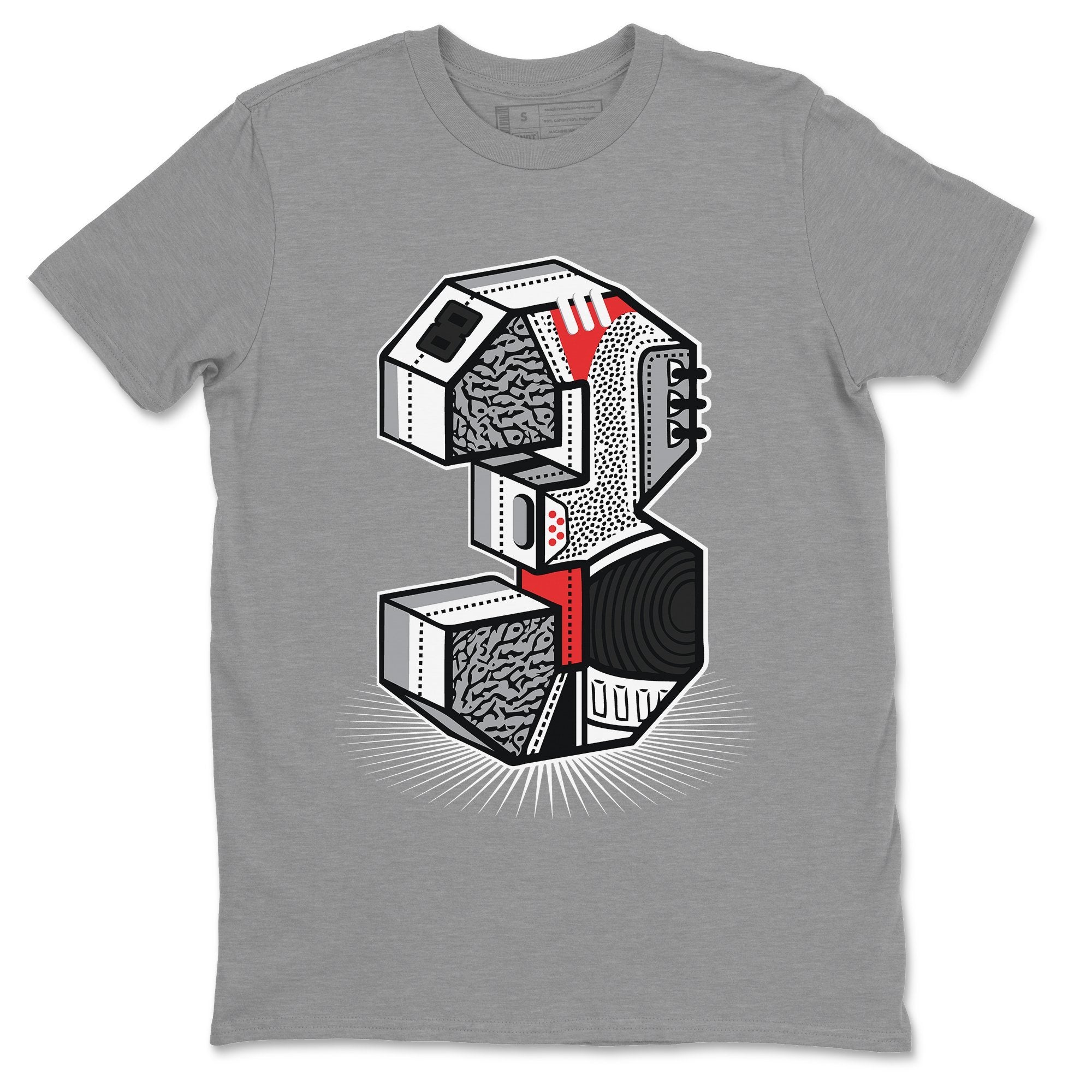 Three Statue Unisex Tops - Air Jordan 3 Fire Red
