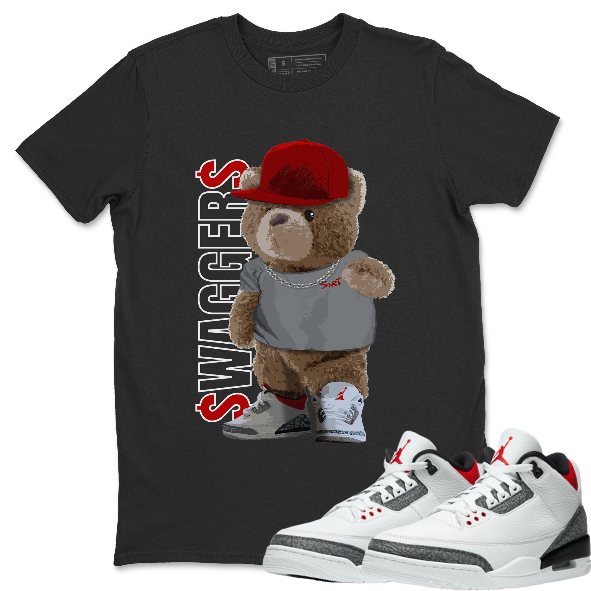 Bear Swaggers Unisex Tops - Air Jordan 3 Fire Red