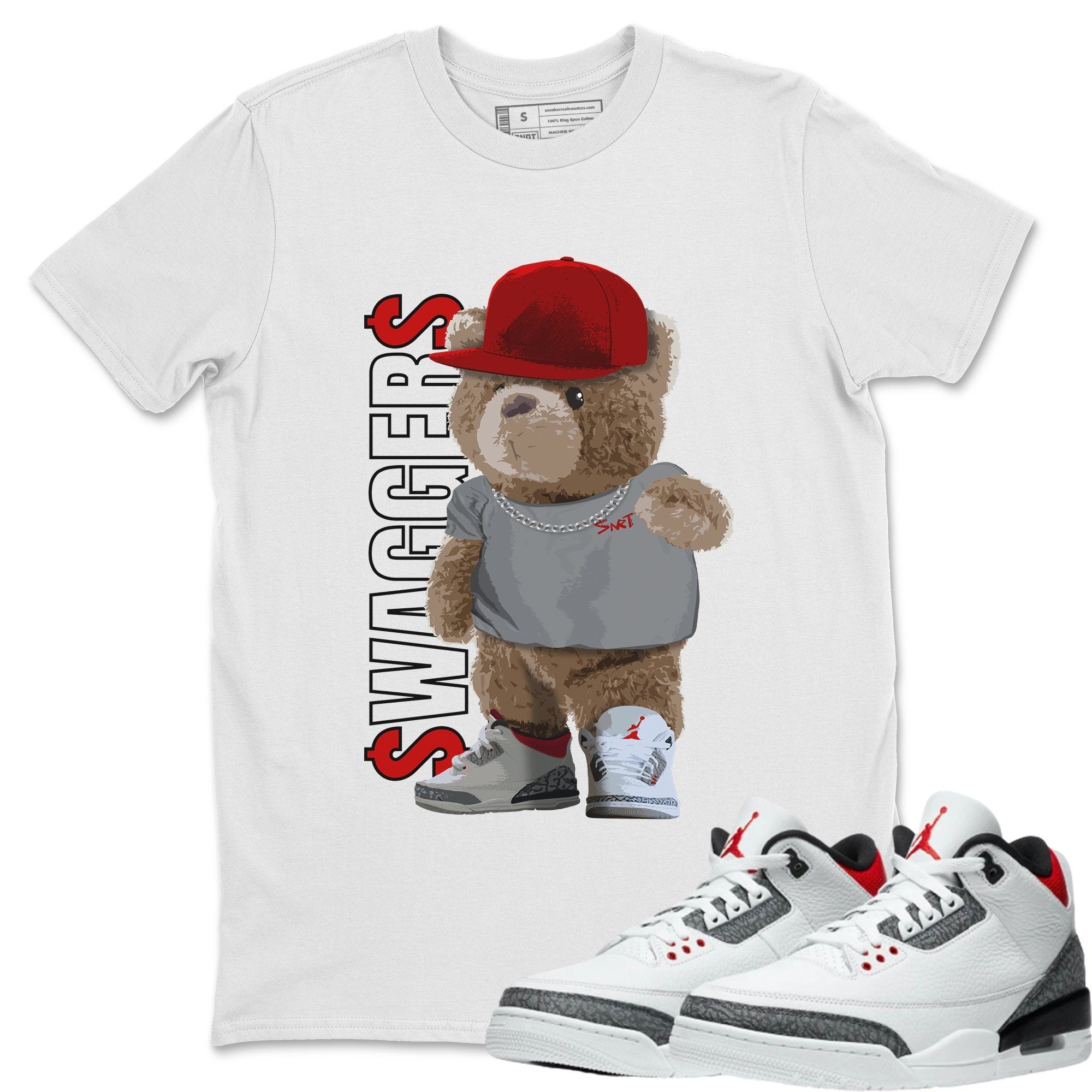 Bear Swaggers Unisex Tops - Air Jordan 3 Fire Red