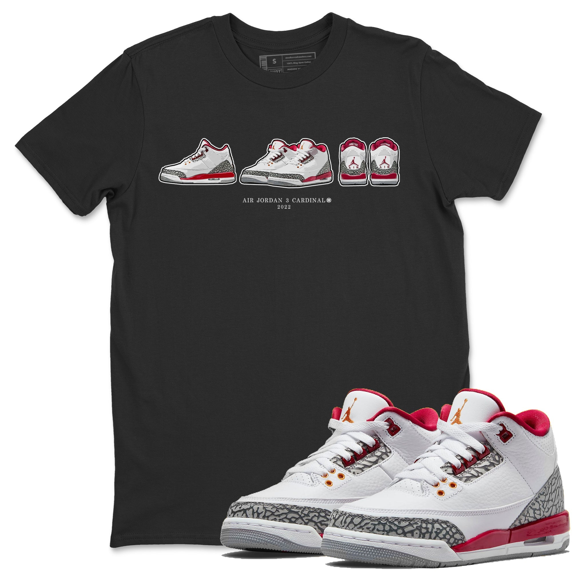 snkmatch Prelude Unisex Tops - Air Jordan 3 Cardinal