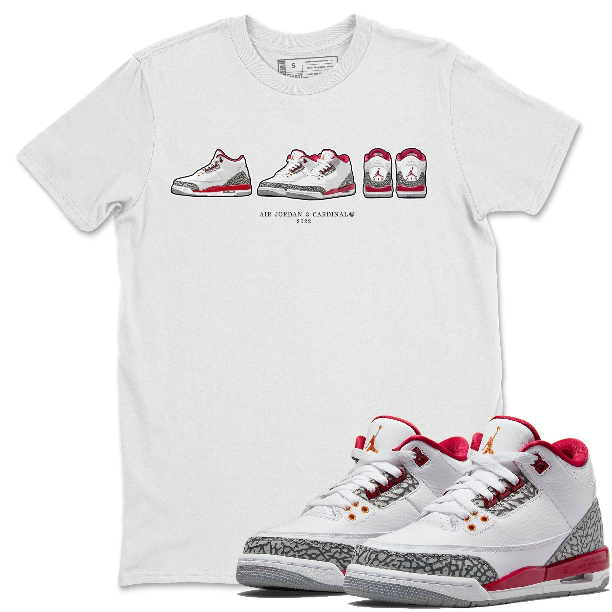 snkmatch Prelude Unisex Tops - Air Jordan 3 Cardinal