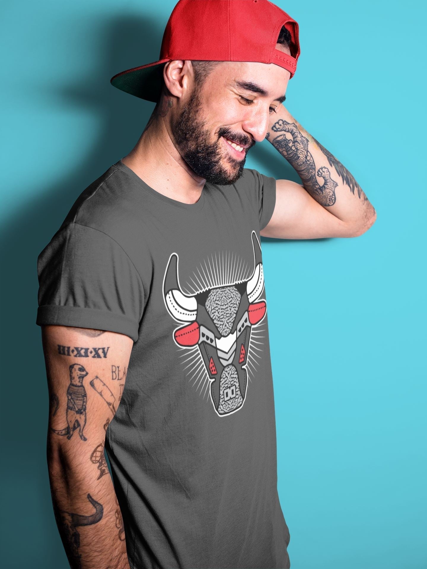 AJ3 Bull Head Unisex Tops - Air Jordan 3 Black Cement