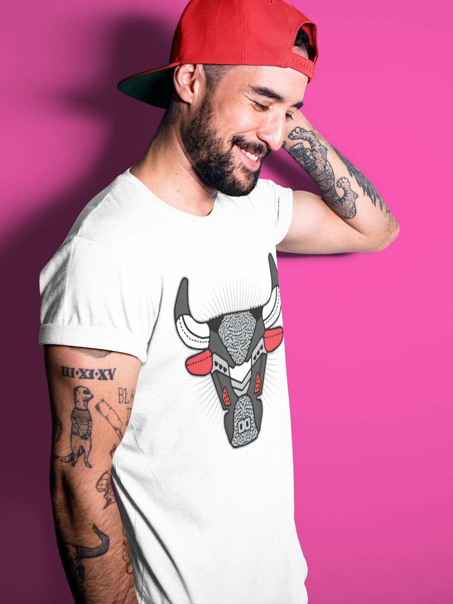AJ3 Bull Head Unisex Tops - Air Jordan 3 Black Cement