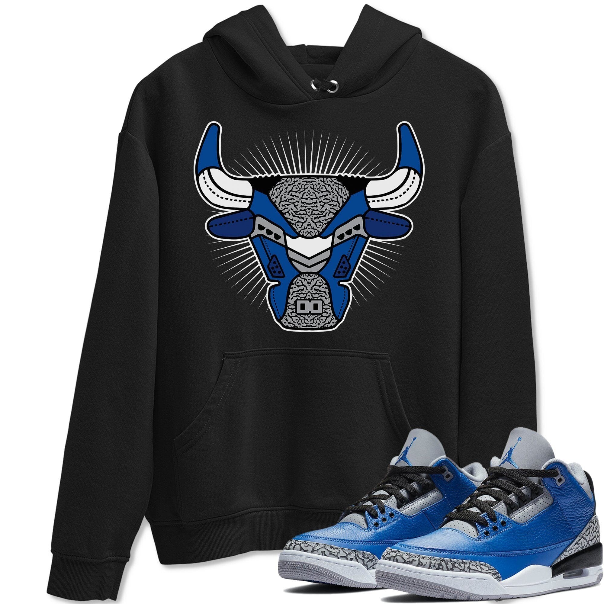 Bull Head Unisex Tops - Air Jordan 3 Varsity Royal