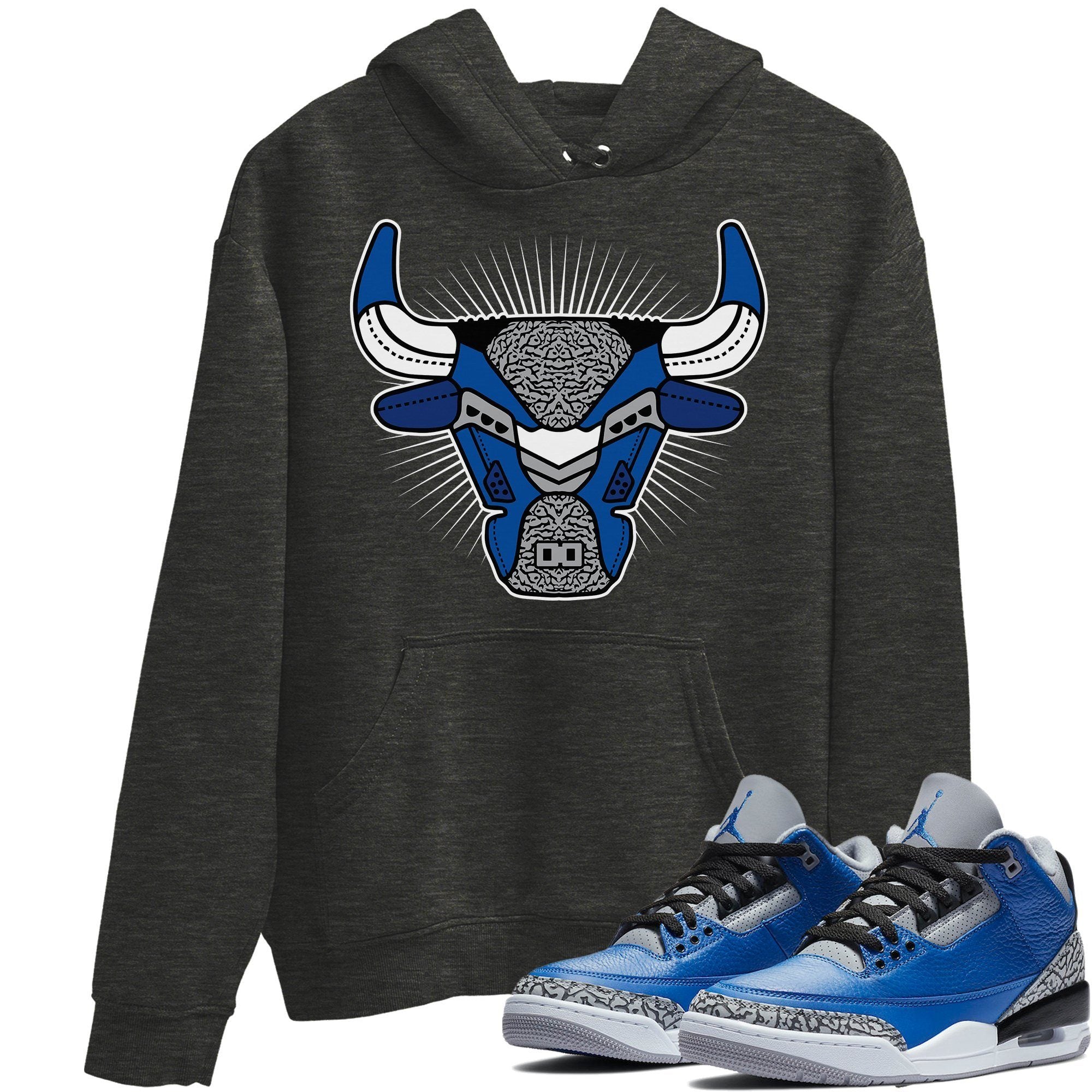 Bull Head Unisex Tops - Air Jordan 3 Varsity Royal