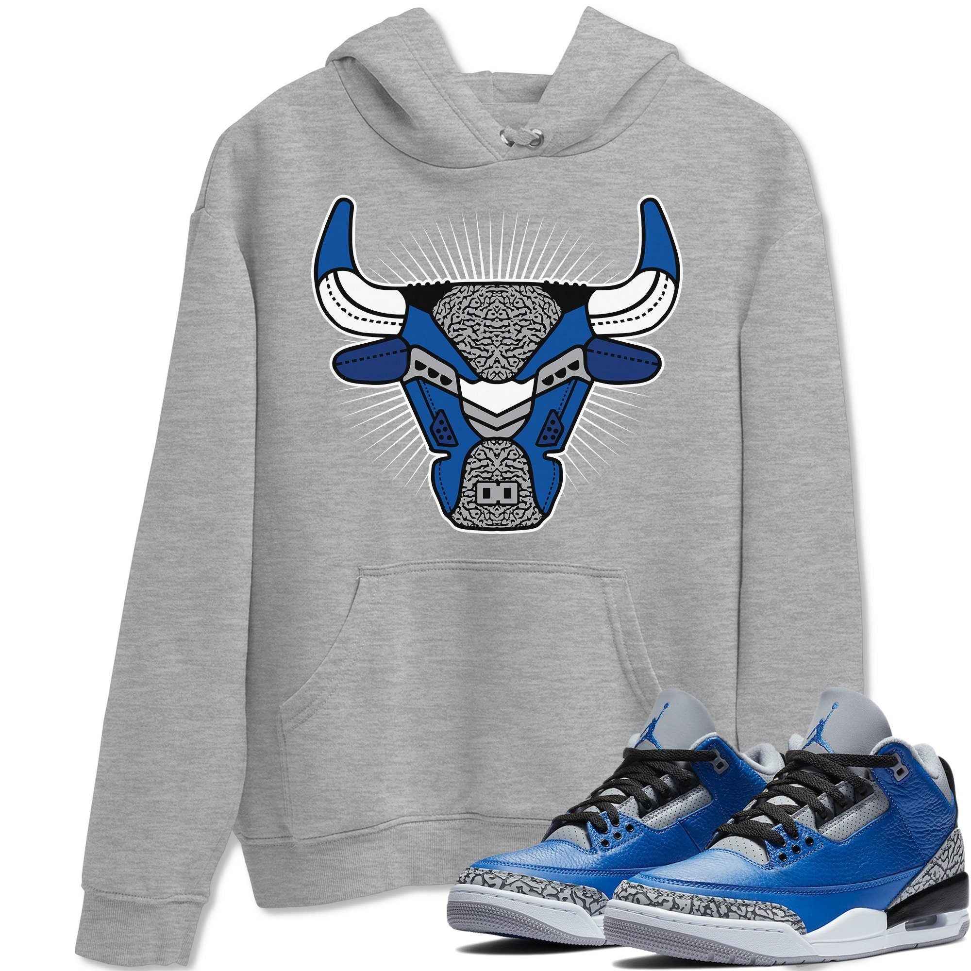 Bull Head Unisex Tops - Air Jordan 3 Varsity Royal