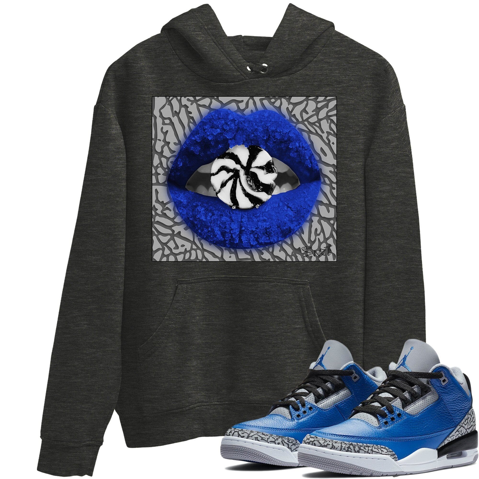 Lips Candy Unisex Tops - Air Jordan 3 Varsity Royal