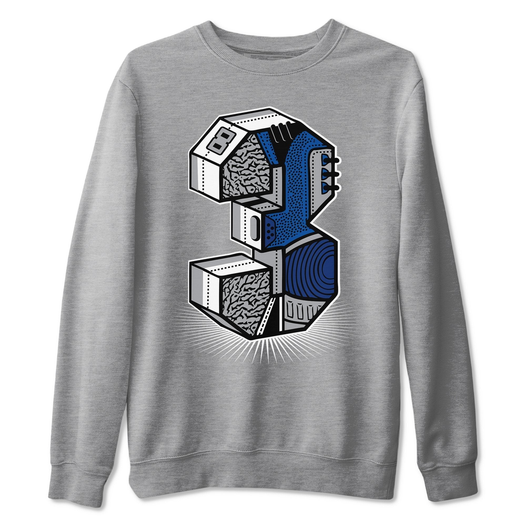 Three Statue Unisex Tops - Air Jordan 3 Varsity Royal