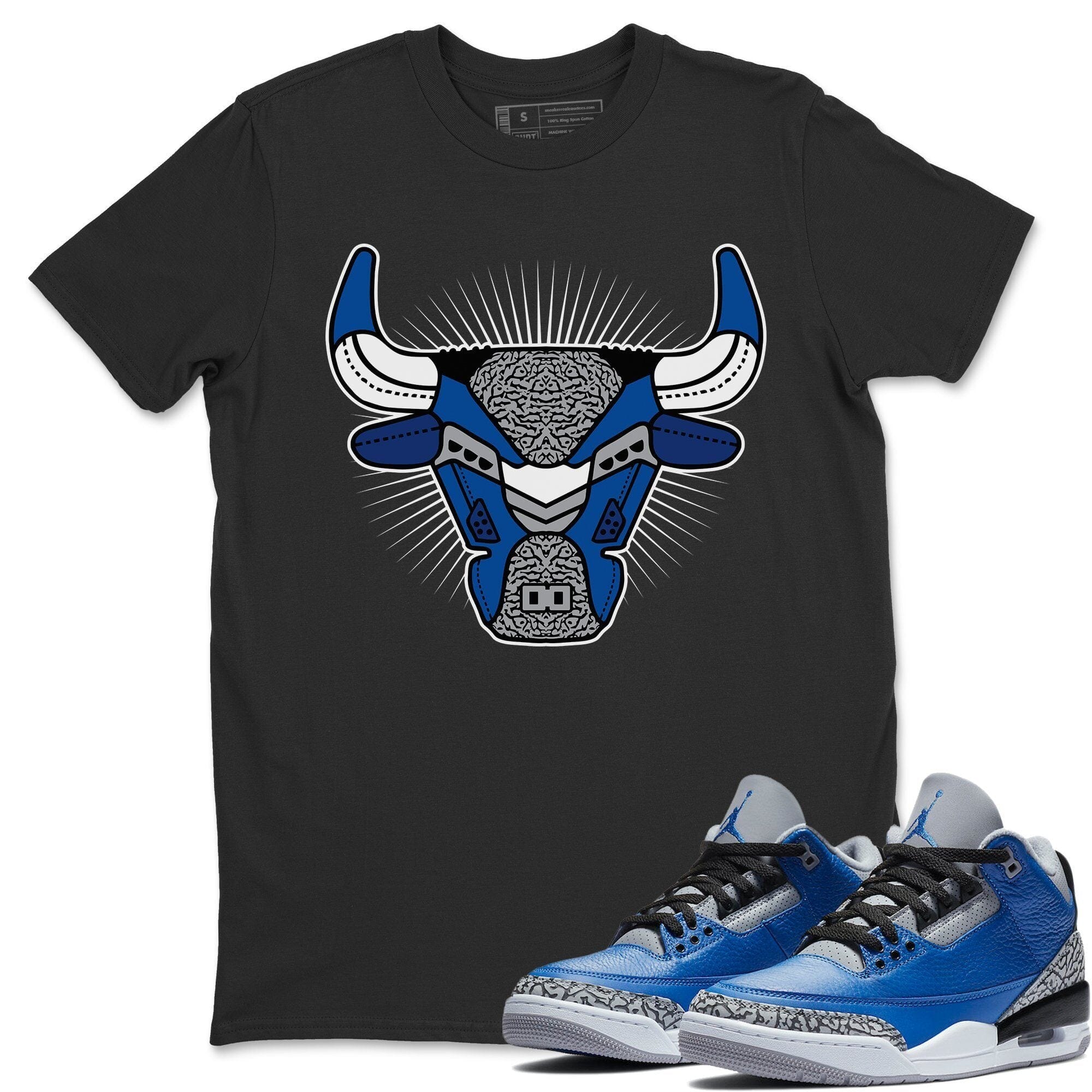 Bull Head Unisex Tops - Air Jordan 3 Varsity Royal