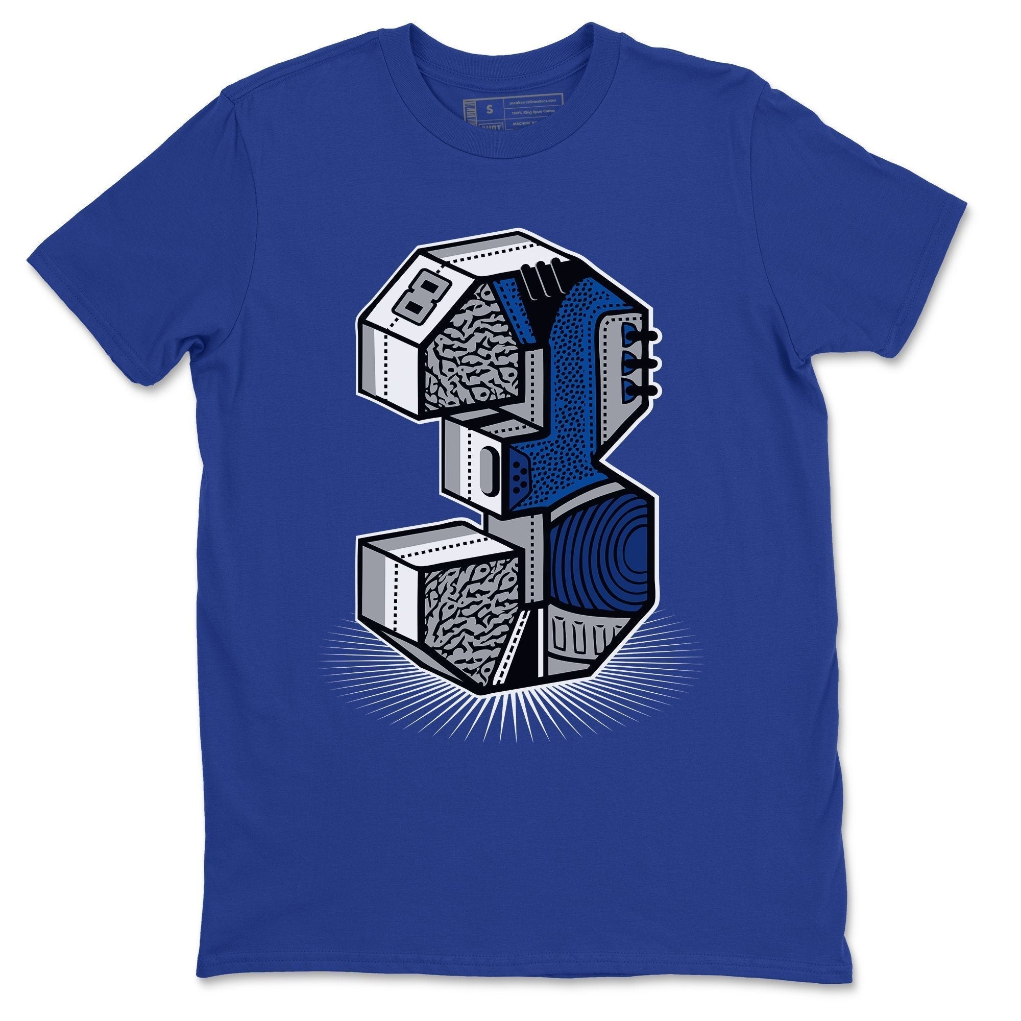 Three Statue Unisex Tops - Air Jordan 3 Varsity Royal
