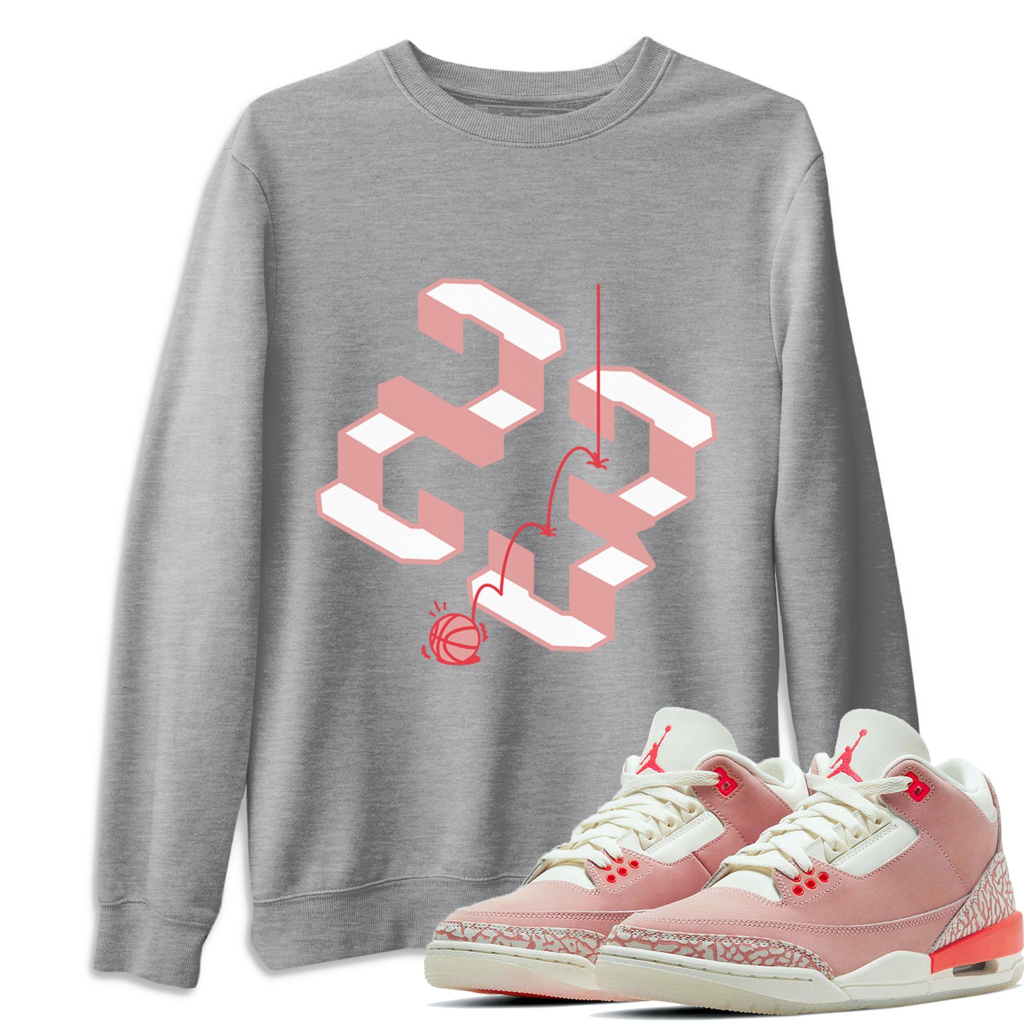 Steps Unisex Tops - Air Jordan 3 Rust Pink