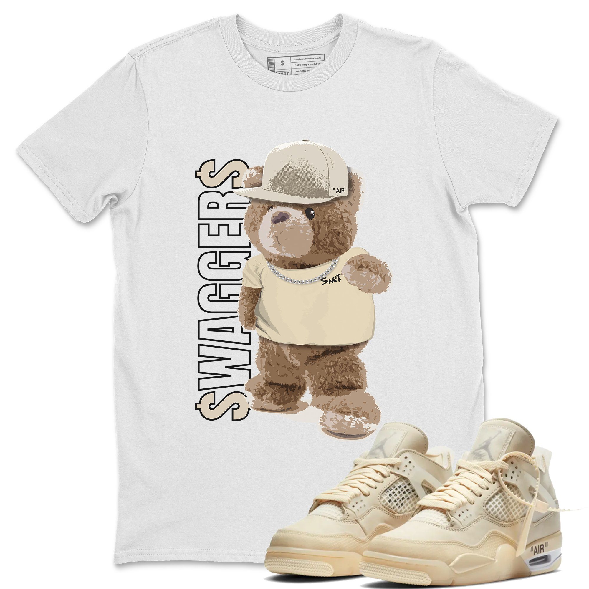 Bear Swaggers Unisex Tops - Air Jordan 4 OFF-WHITE Sail