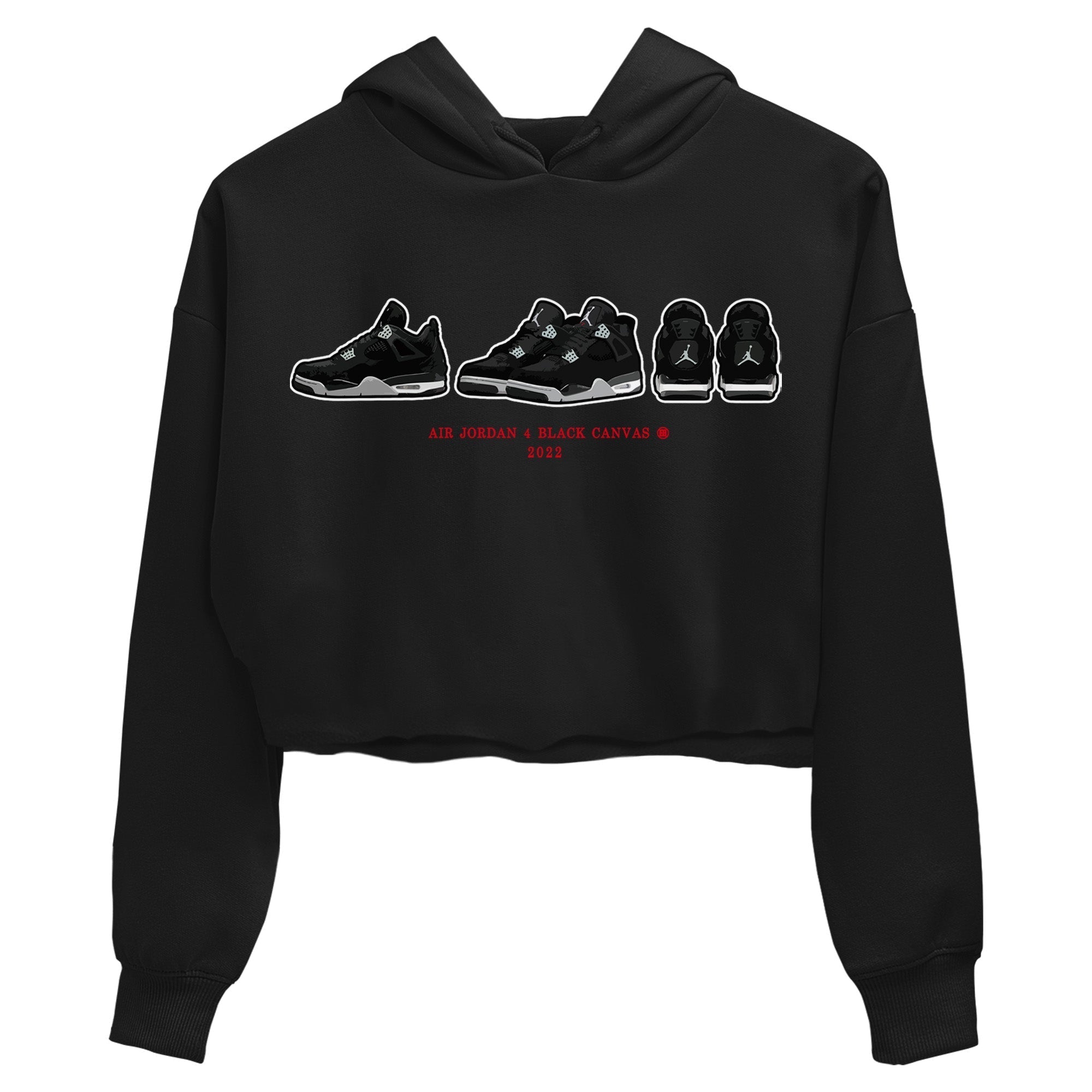 snkmatch Prelude Women's Tops - Air Jordan 4 Black Canvas