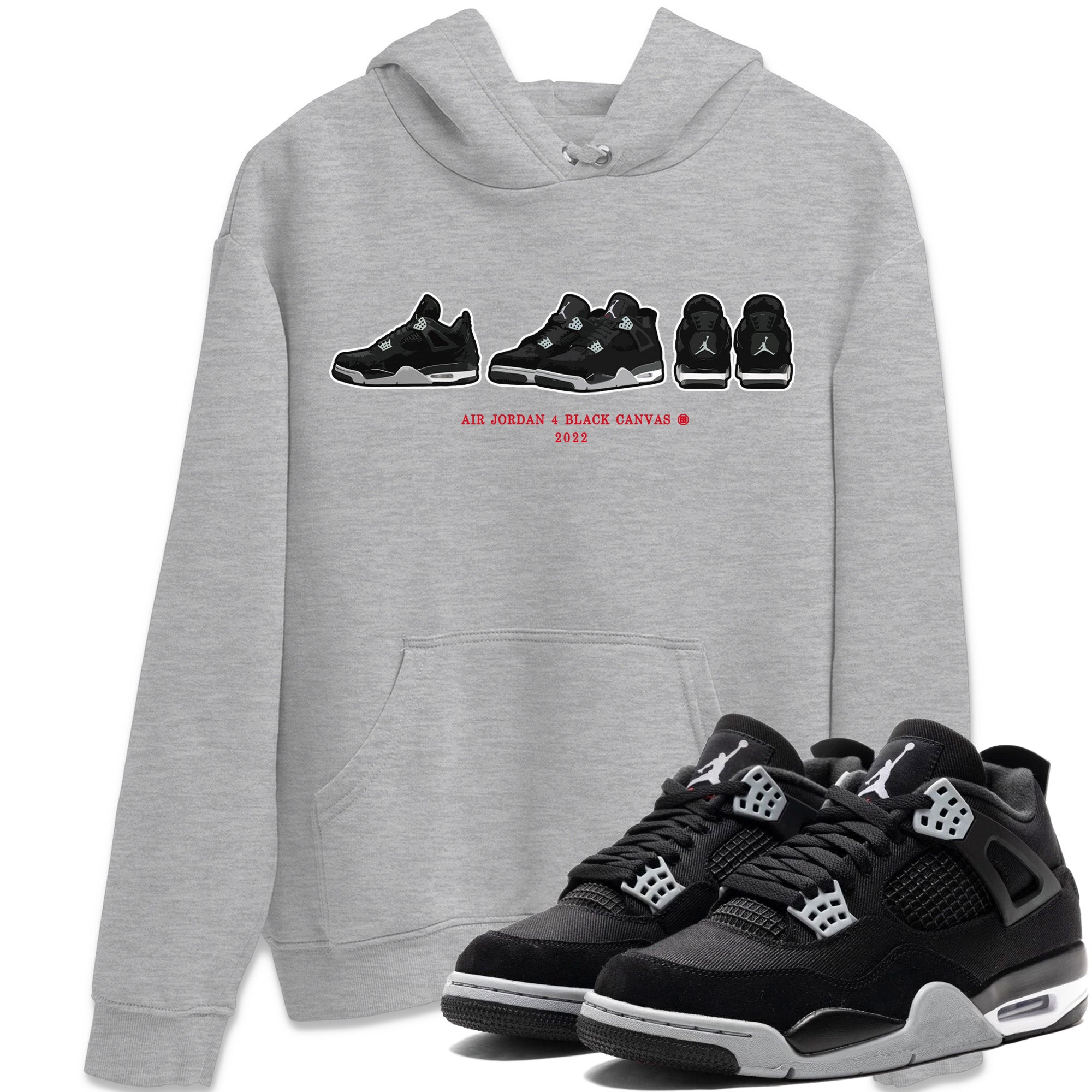 snkmatch Prelude Unisex Tops - Air Jordan 4 Black Canvas