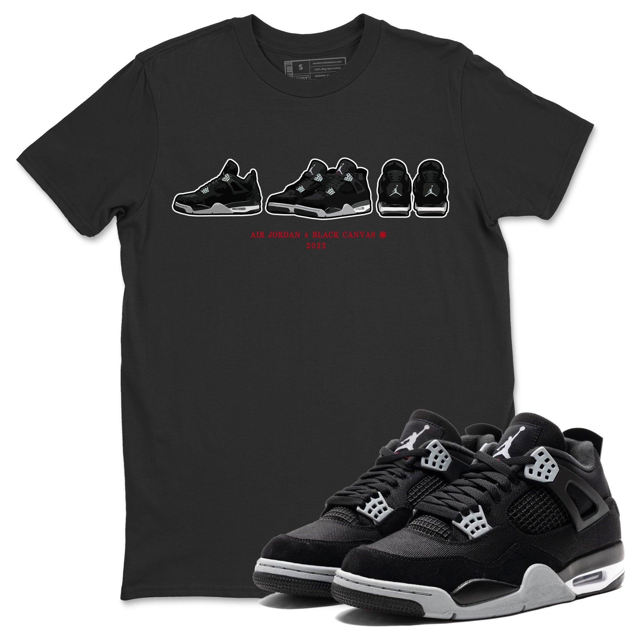 snkmatch Prelude Unisex Tops - Air Jordan 4 Black Canvas