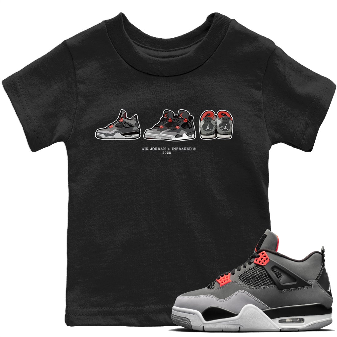 snkmatch Prelude Kids Tops - Air Jordan 4 Infrared