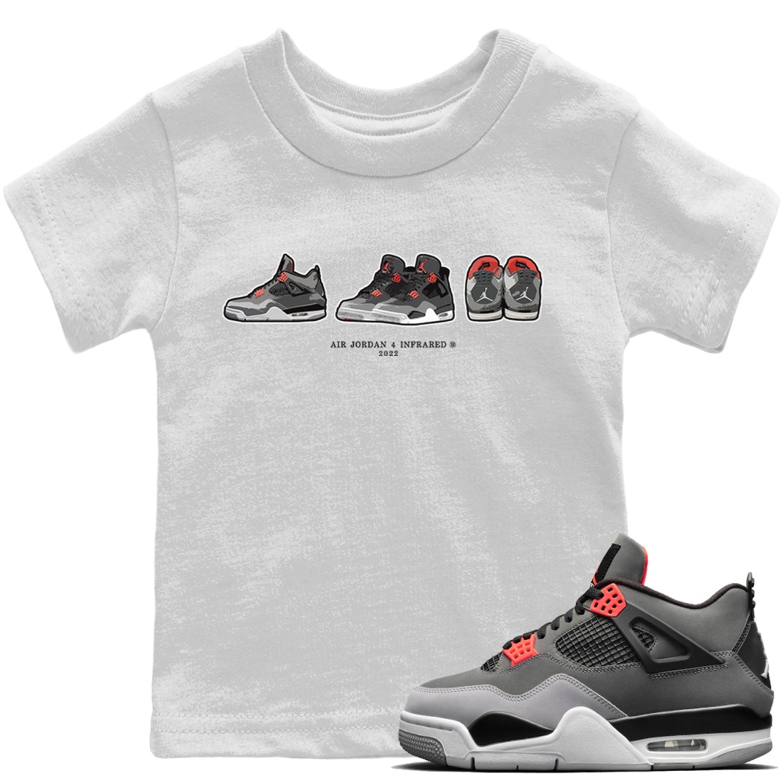 snkmatch Prelude Kids Tops - Air Jordan 4 Infrared