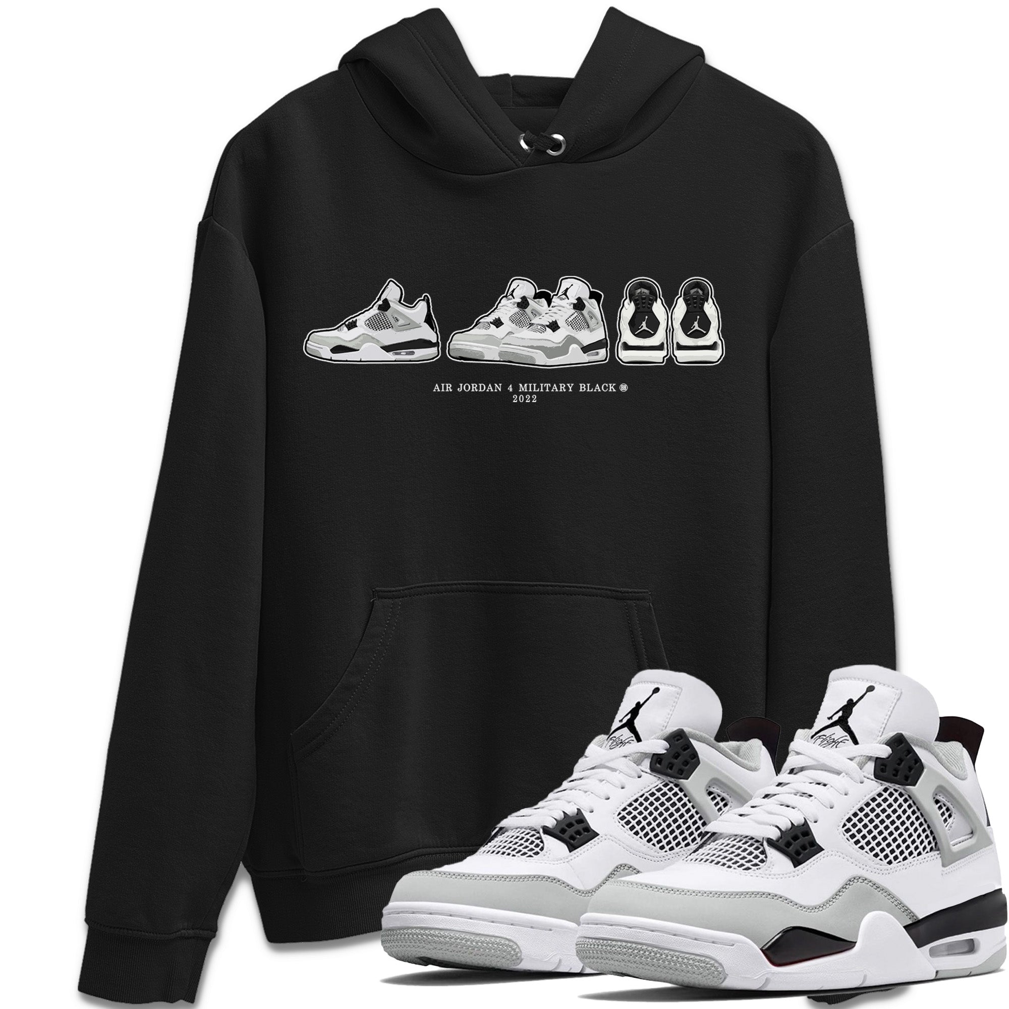 snkmatch Prelude Unisex Tops - Air Jordan 4 Military Black