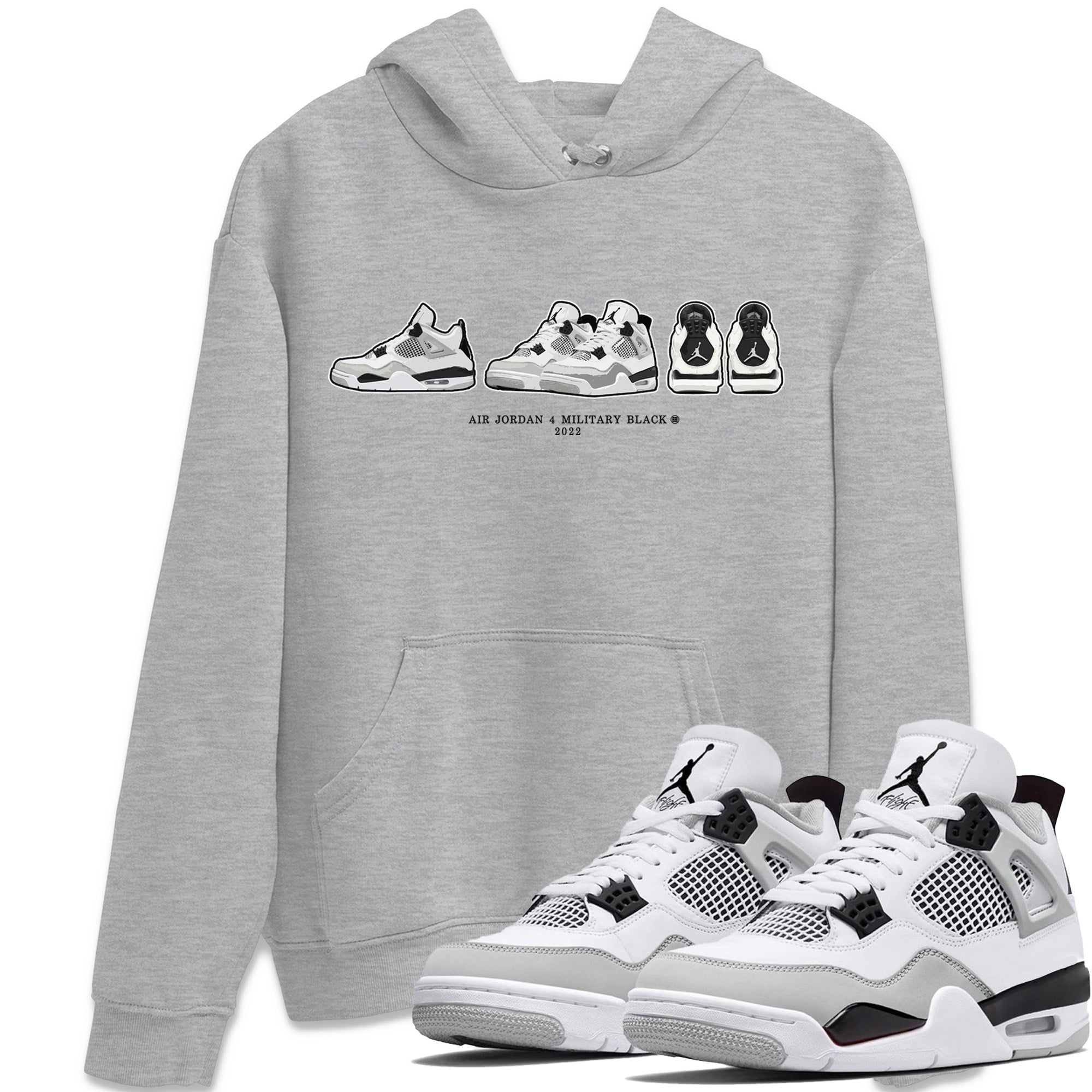 snkmatch Prelude Unisex Tops - Air Jordan 4 Military Black