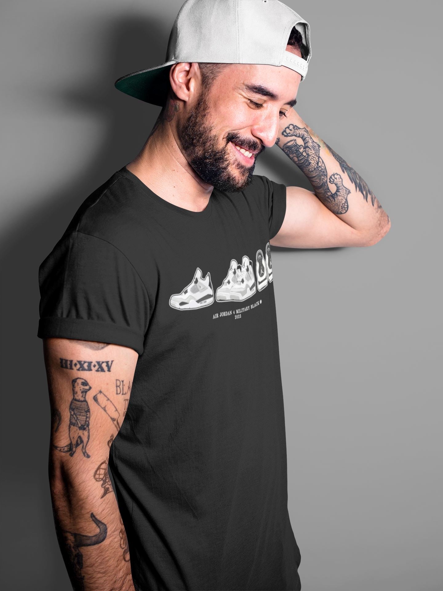 snkmatch Prelude Unisex Tops - Air Jordan 4 Military Black