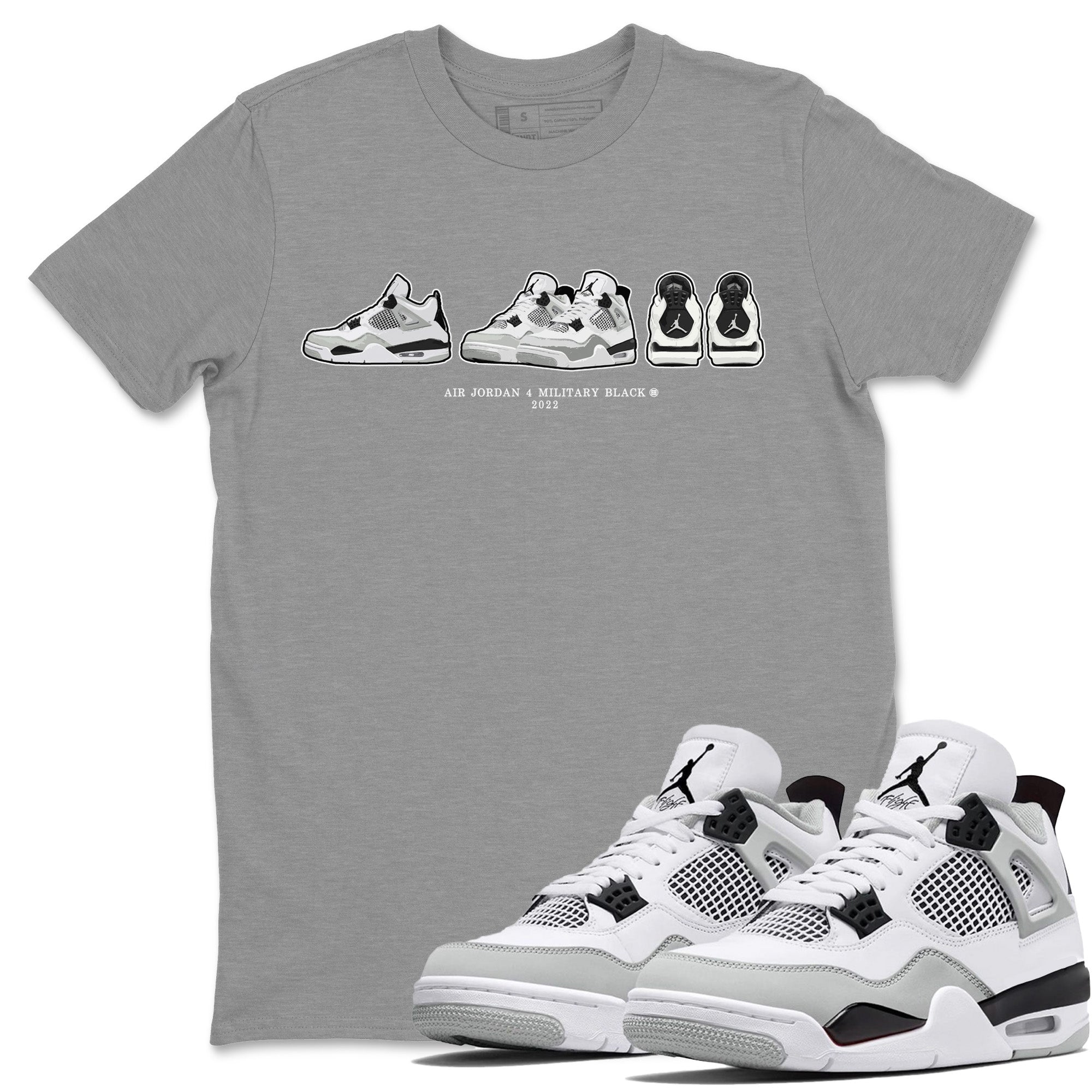 snkmatch Prelude Unisex Tops - Air Jordan 4 Military Black