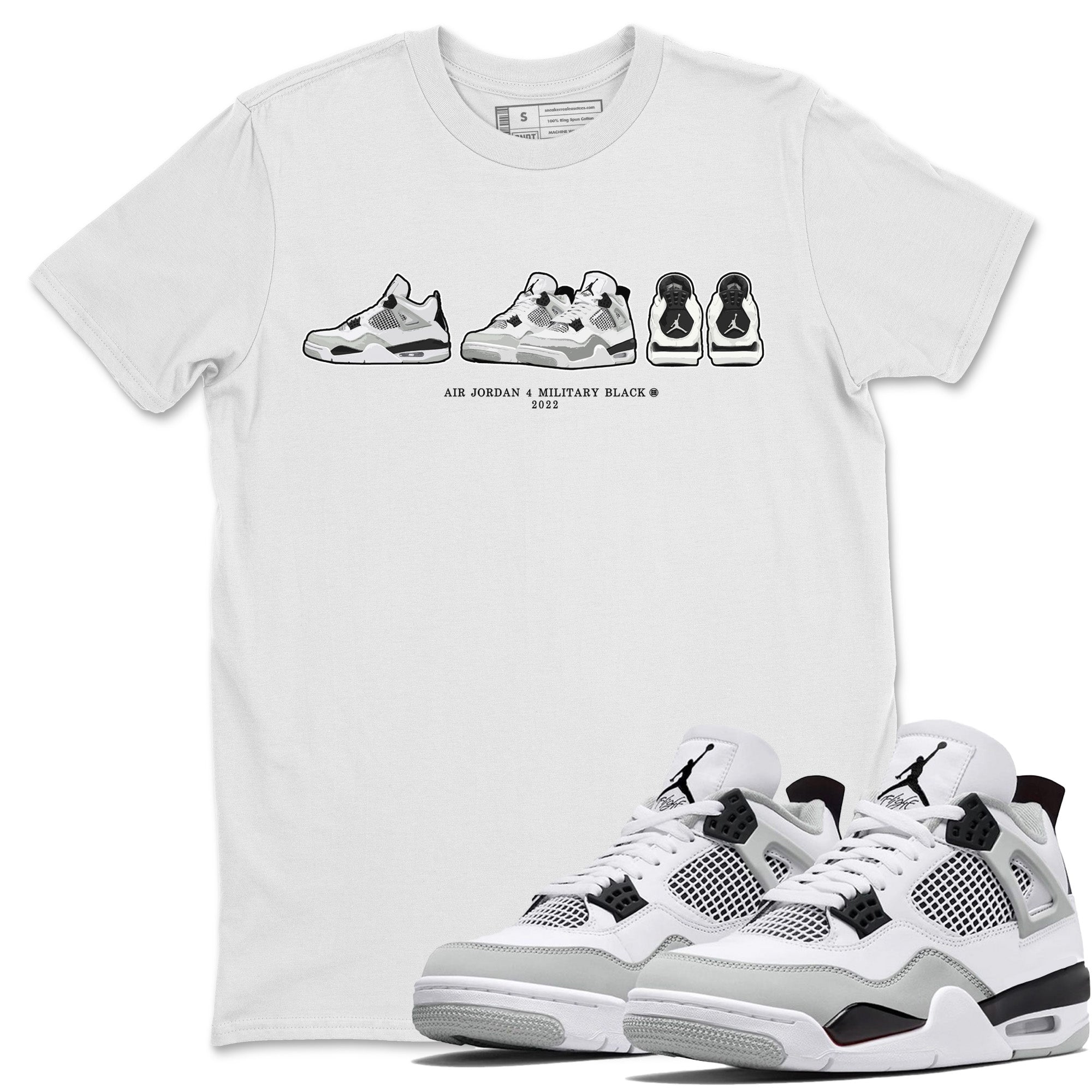 snkmatch Prelude Unisex Tops - Air Jordan 4 Military Black
