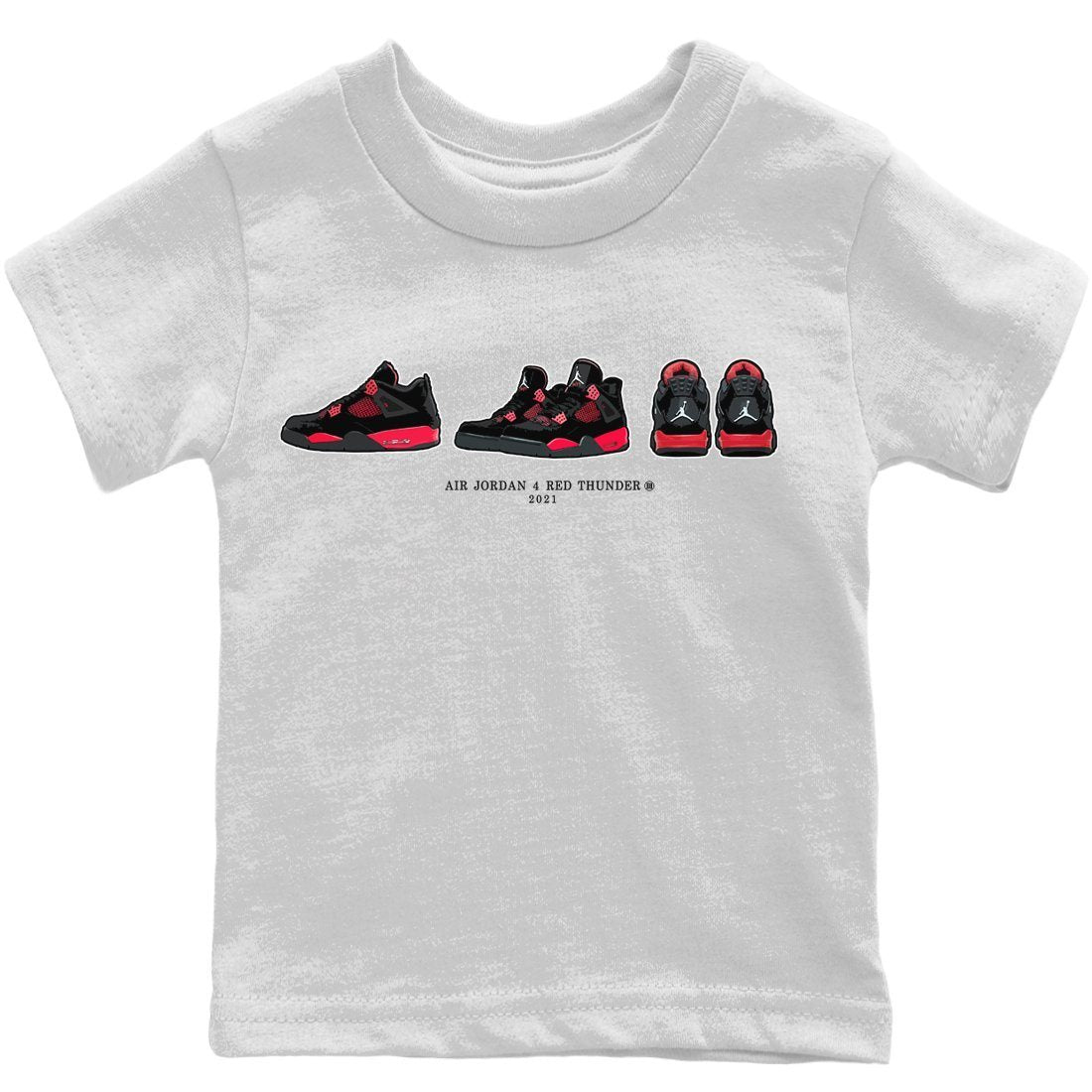 snkmatch Prelude Kids Tops - Air Jordan 4 Red Thunder