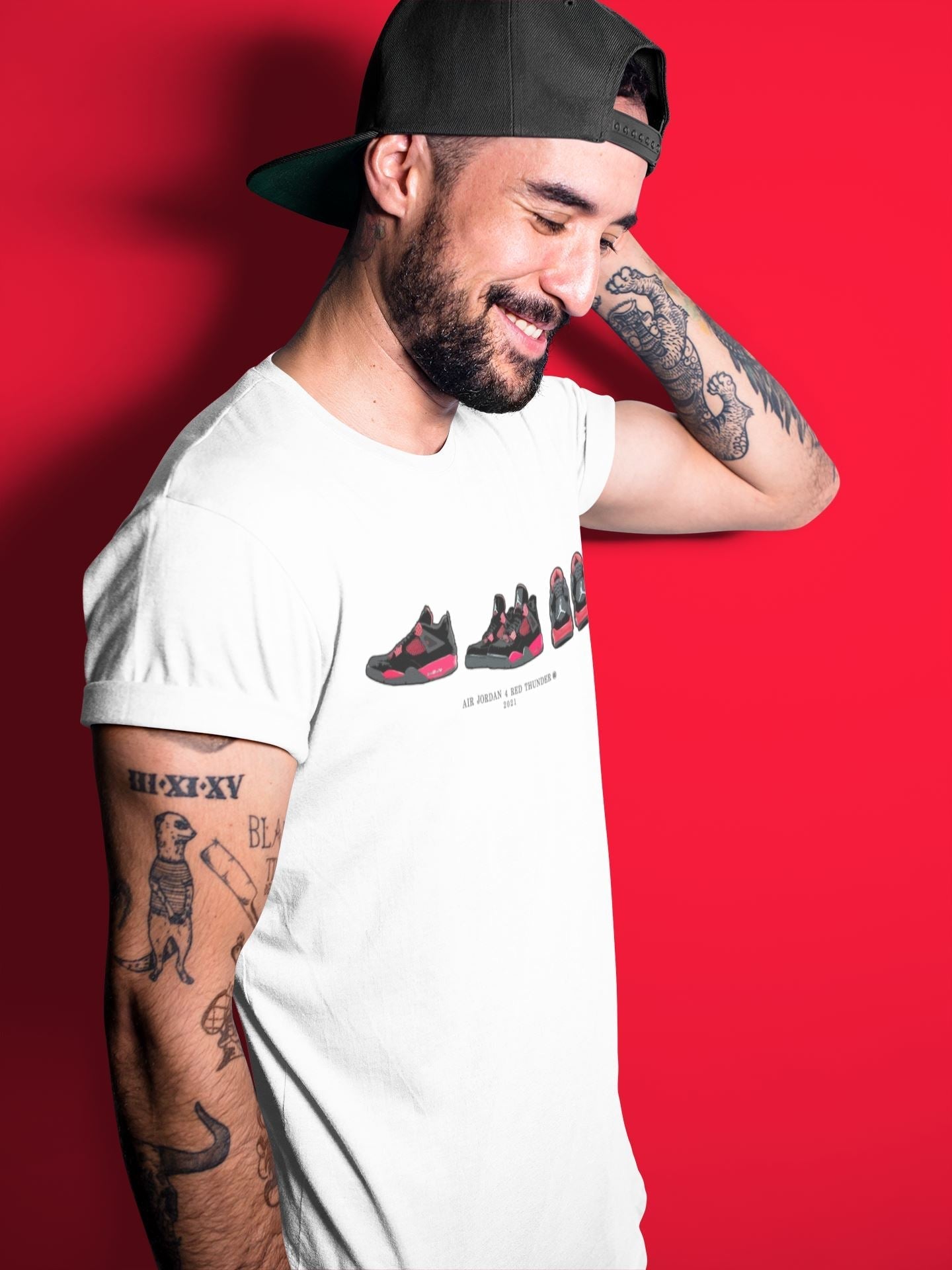 snkmatch Prelude Unisex Tops - Air Jordan 4 Red Thunder