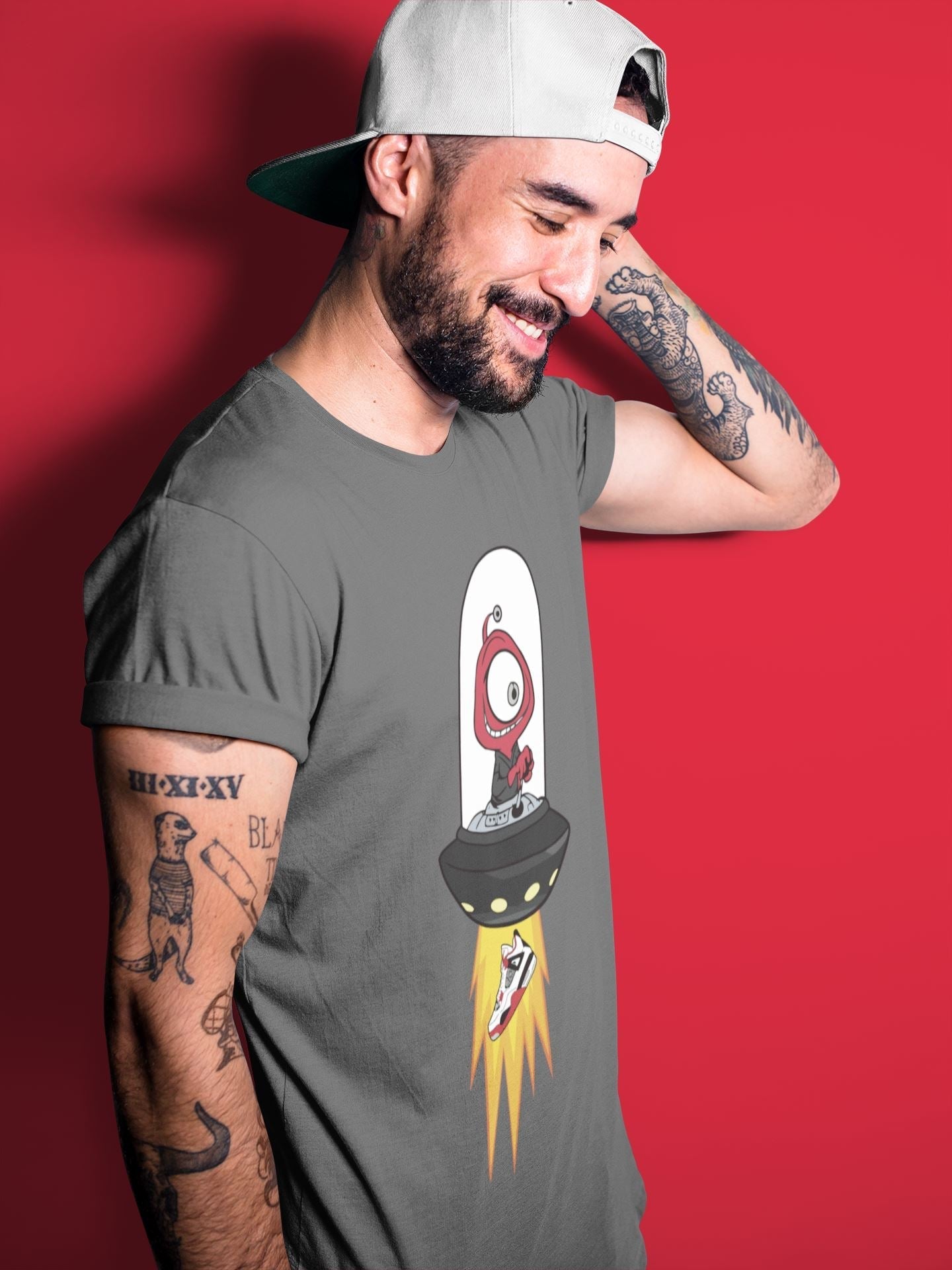 Alien Unisex Tops - Air Jordan 4 Fire Red