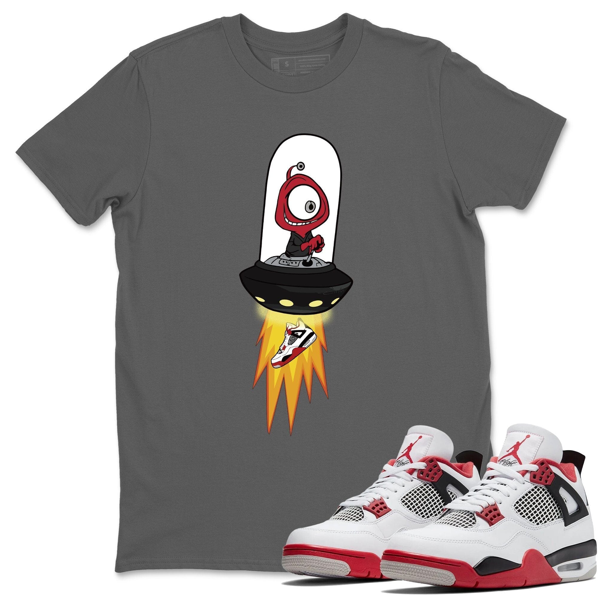 Alien Unisex Tops - Air Jordan 4 Fire Red