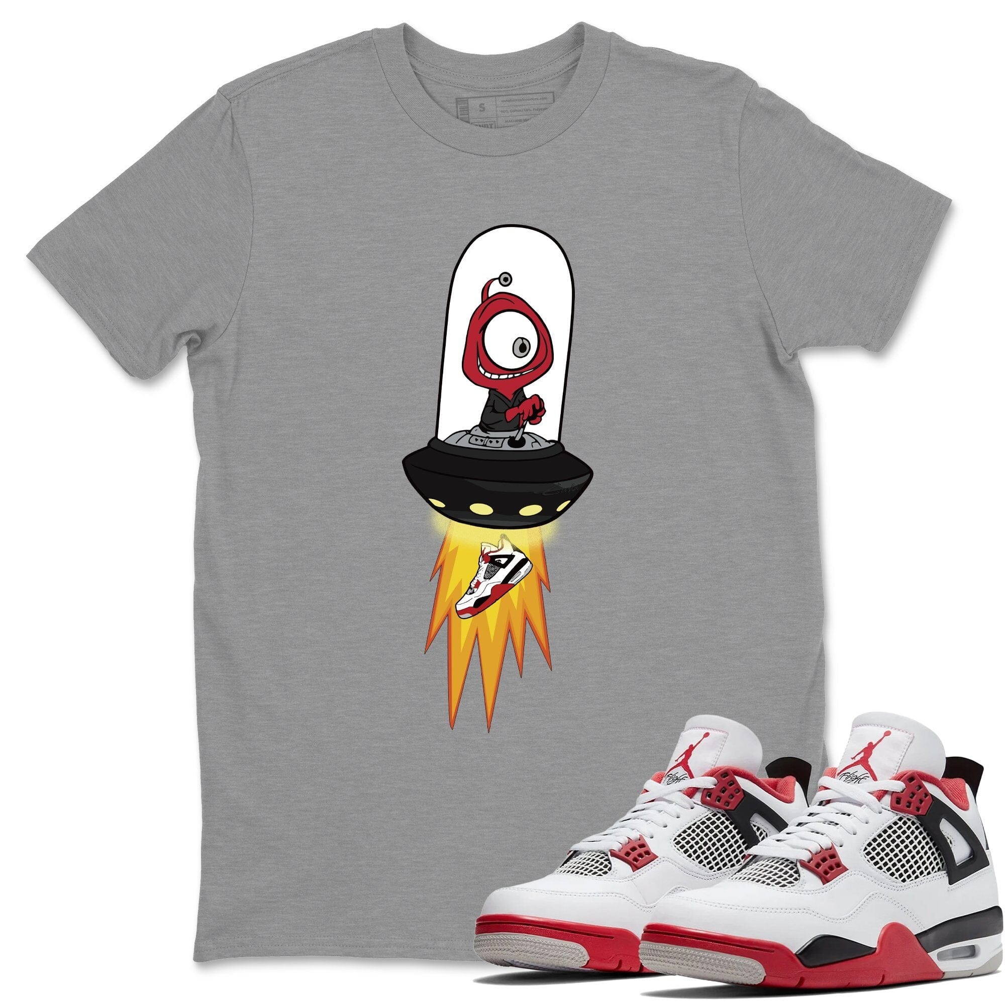 Alien Unisex Tops - Air Jordan 4 Fire Red