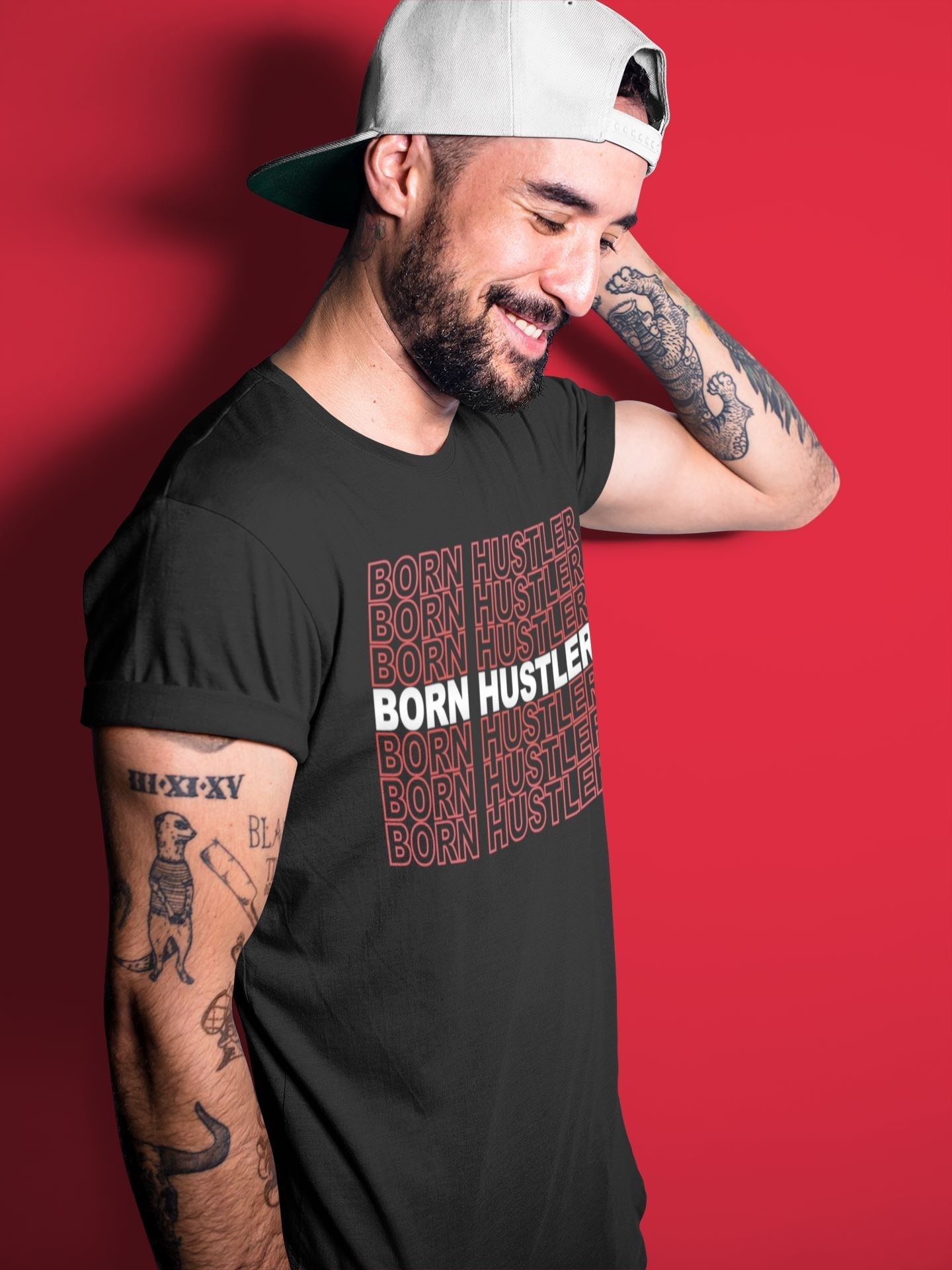 Born Hustler Unisex Tops - Air Jordan 4 Fire Red