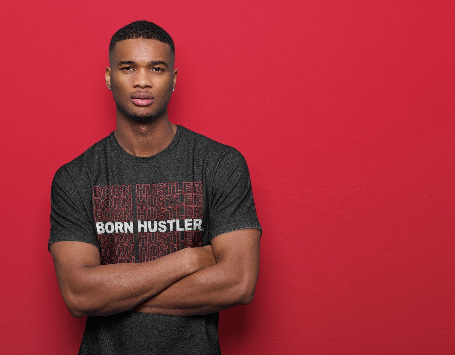 Born Hustler Unisex Tops - Air Jordan 4 Fire Red