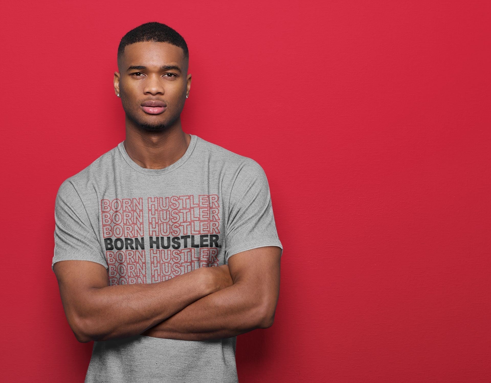 Born Hustler Unisex Tops - Air Jordan 4 Fire Red