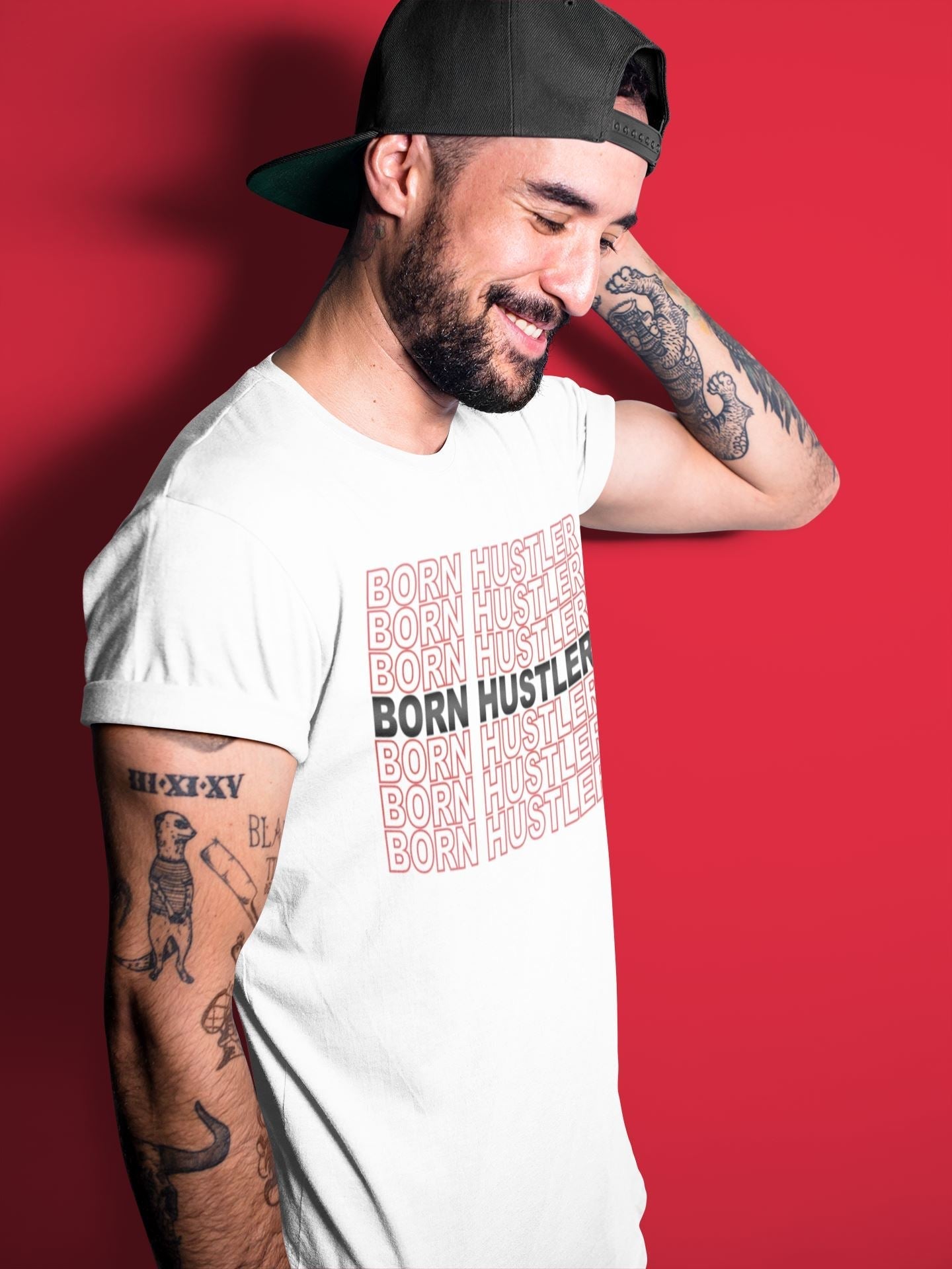 Born Hustler Unisex Tops - Air Jordan 4 Fire Red