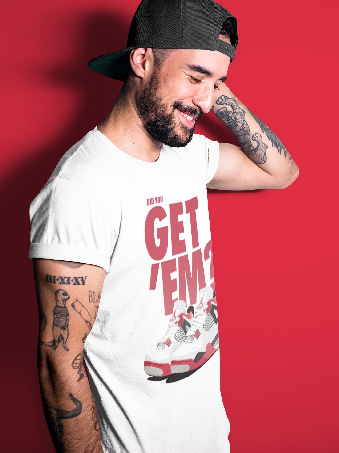 Did You Get 'Em Unisex Tops - Air Jordan 4 Fire Red