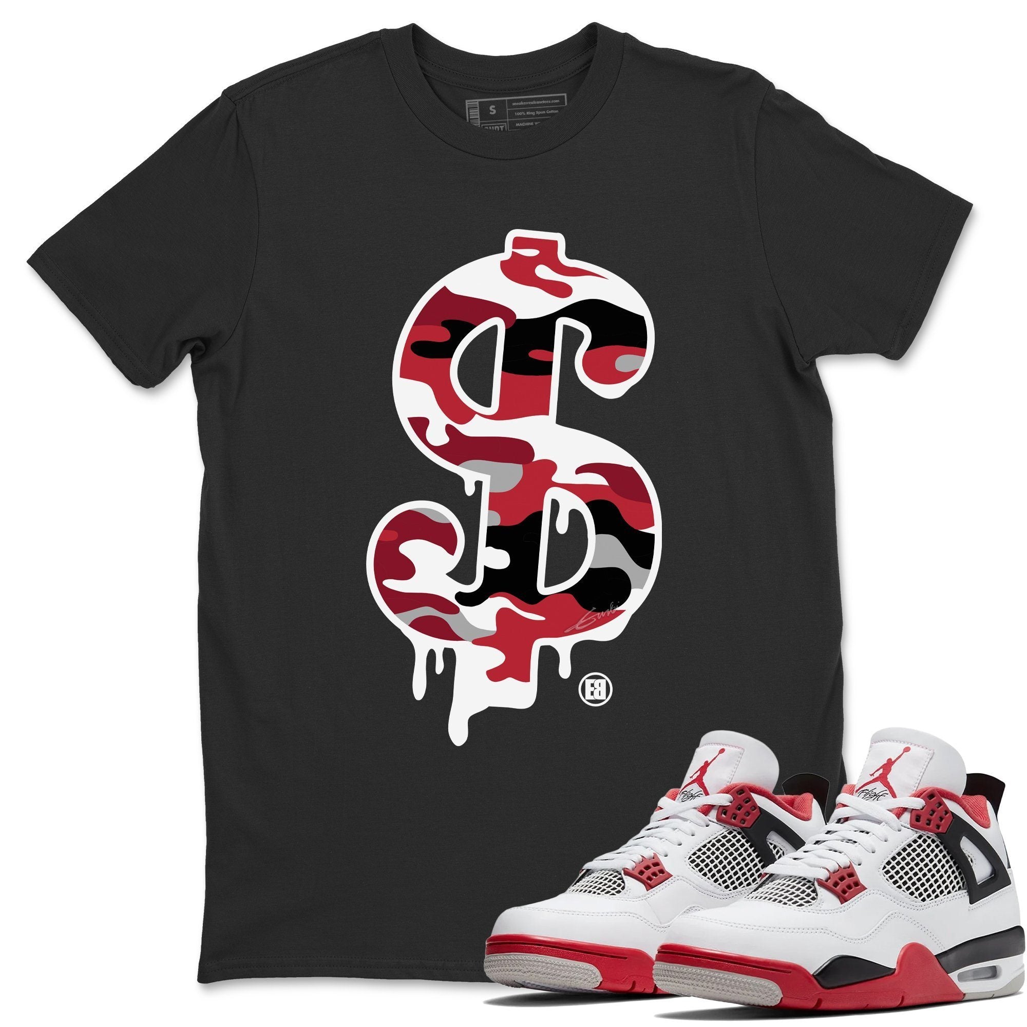 Dollar Camo Unisex Tops - Air Jordan 4 Fire Red