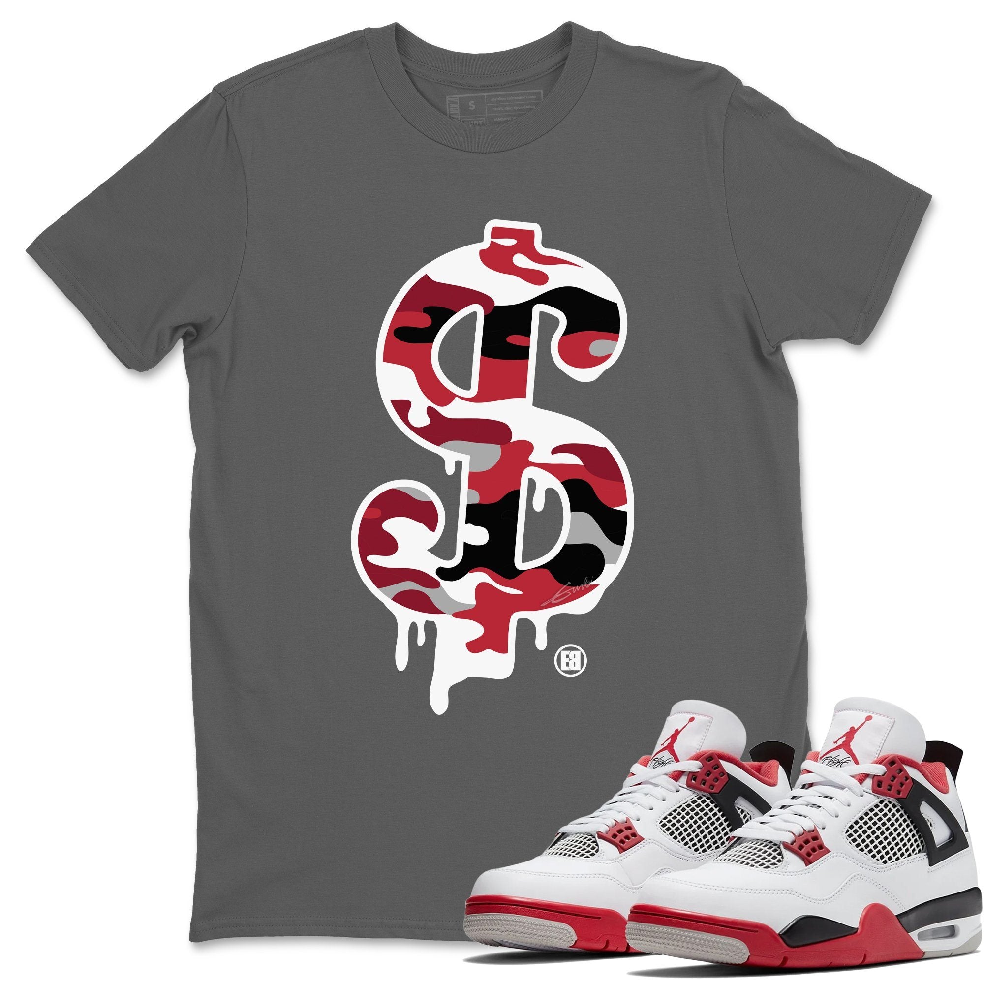 Dollar Camo Unisex Tops - Air Jordan 4 Fire Red