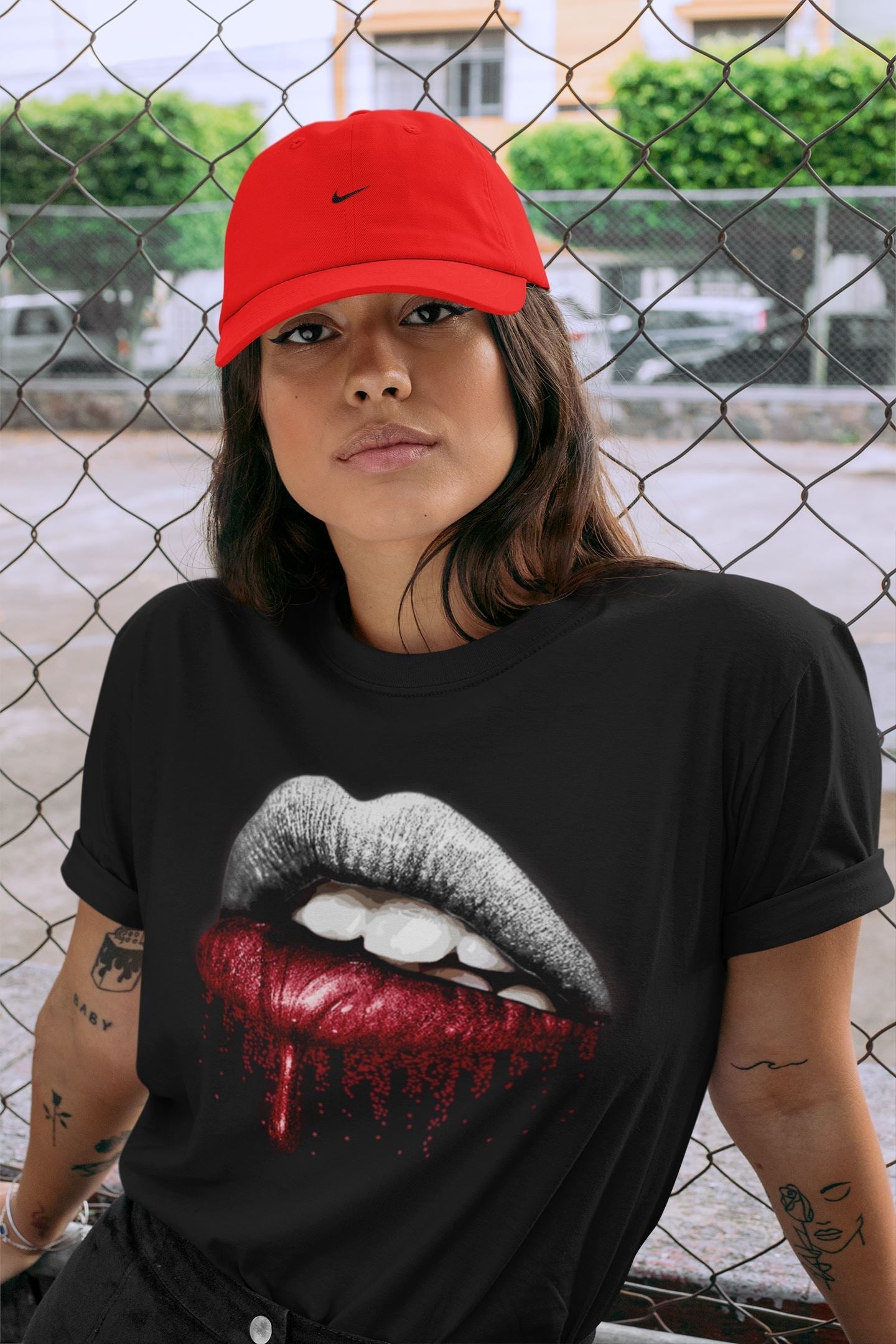 Dripping Lips Unisex Tops - Air Jordan 4 Fire Red