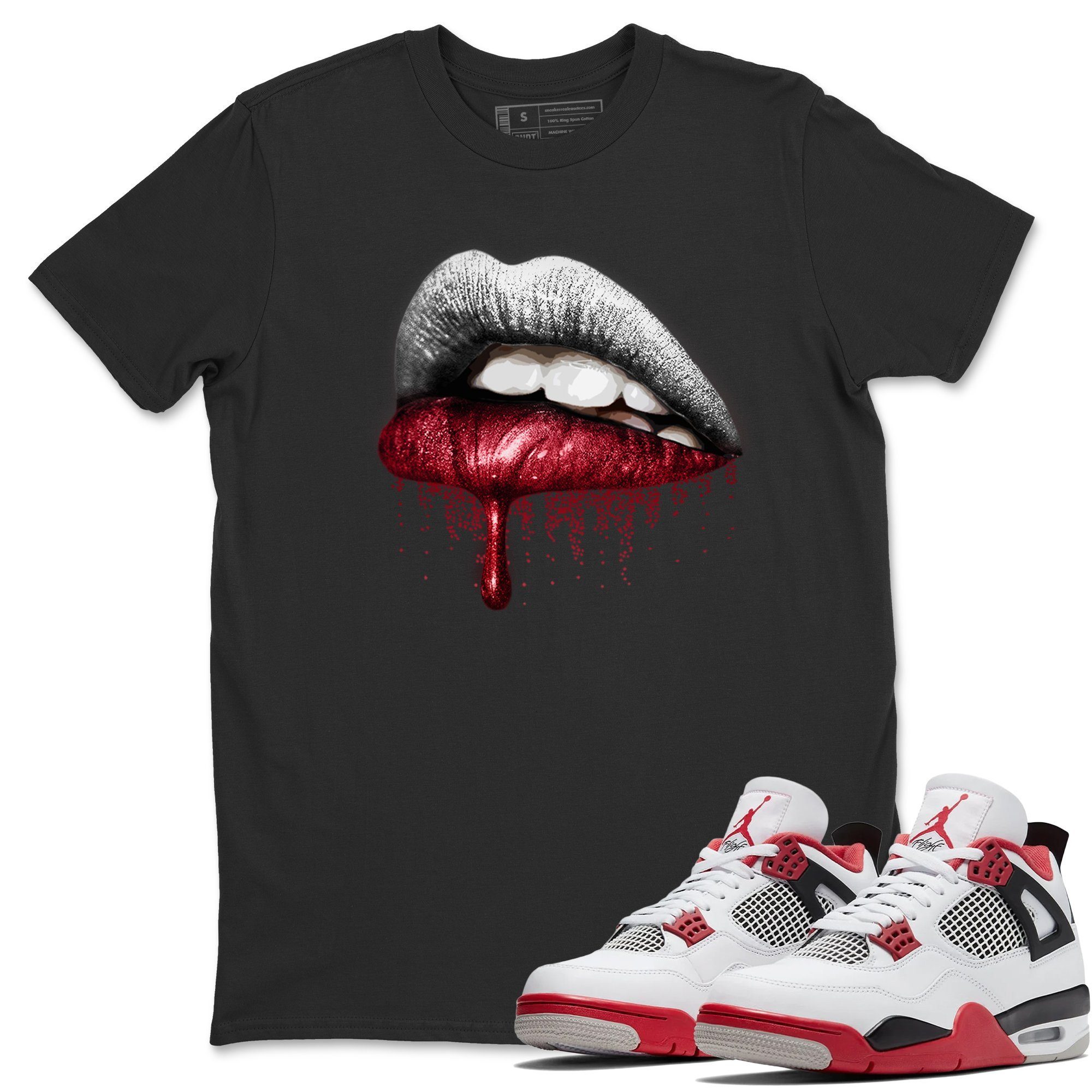 Dripping Lips Unisex Tops - Air Jordan 4 Fire Red
