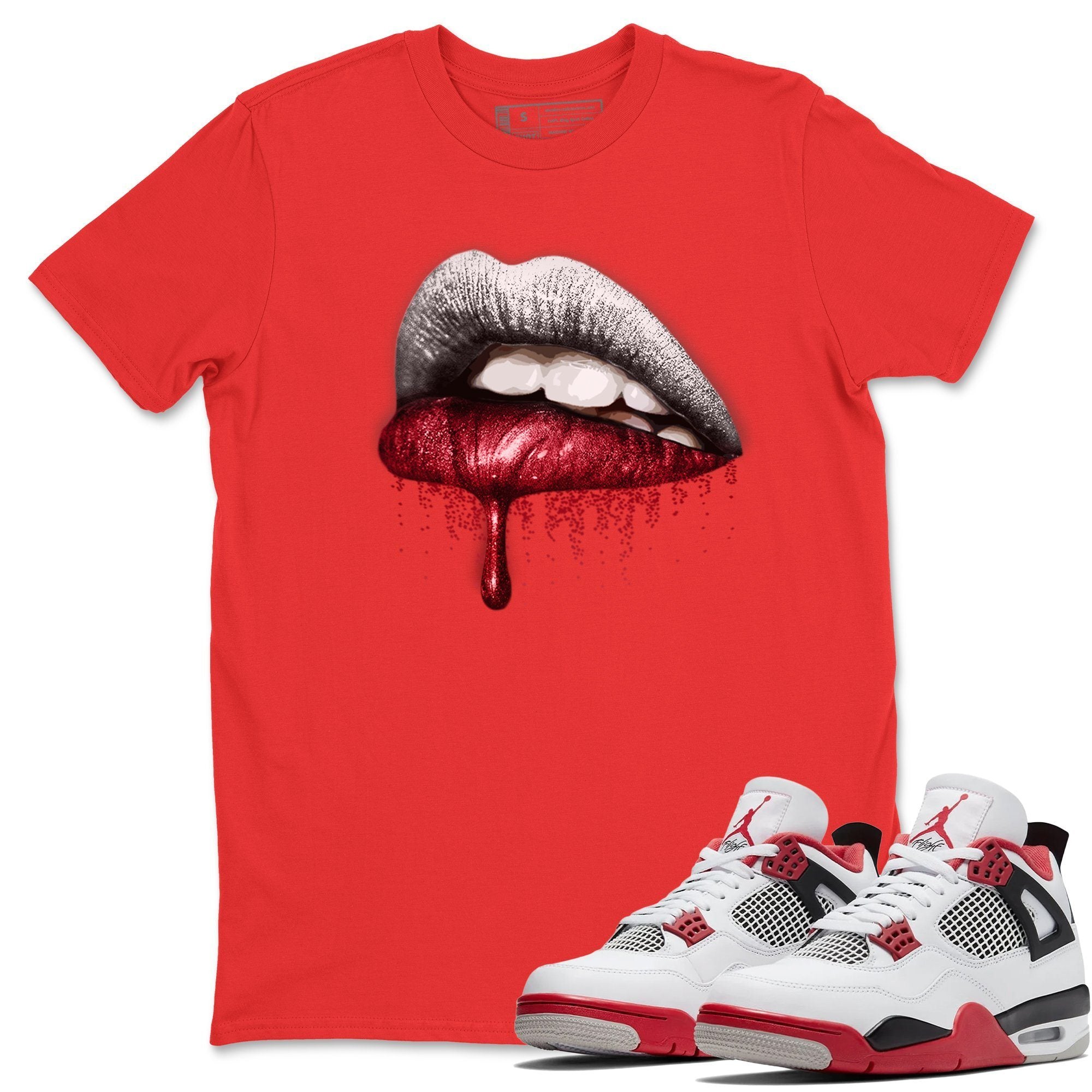 Dripping Lips Unisex Tops - Air Jordan 4 Fire Red
