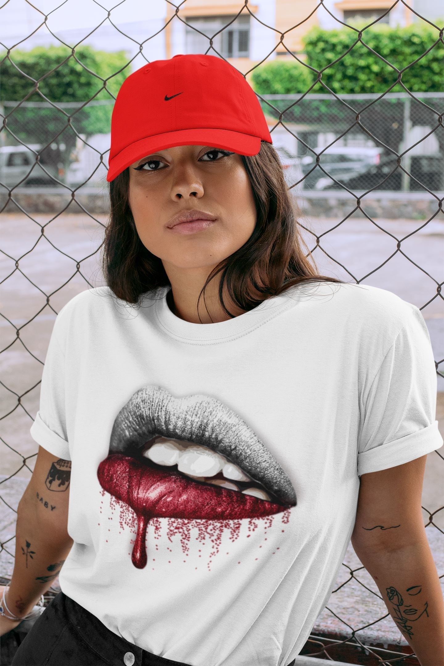 Dripping Lips Unisex Tops - Air Jordan 4 Fire Red