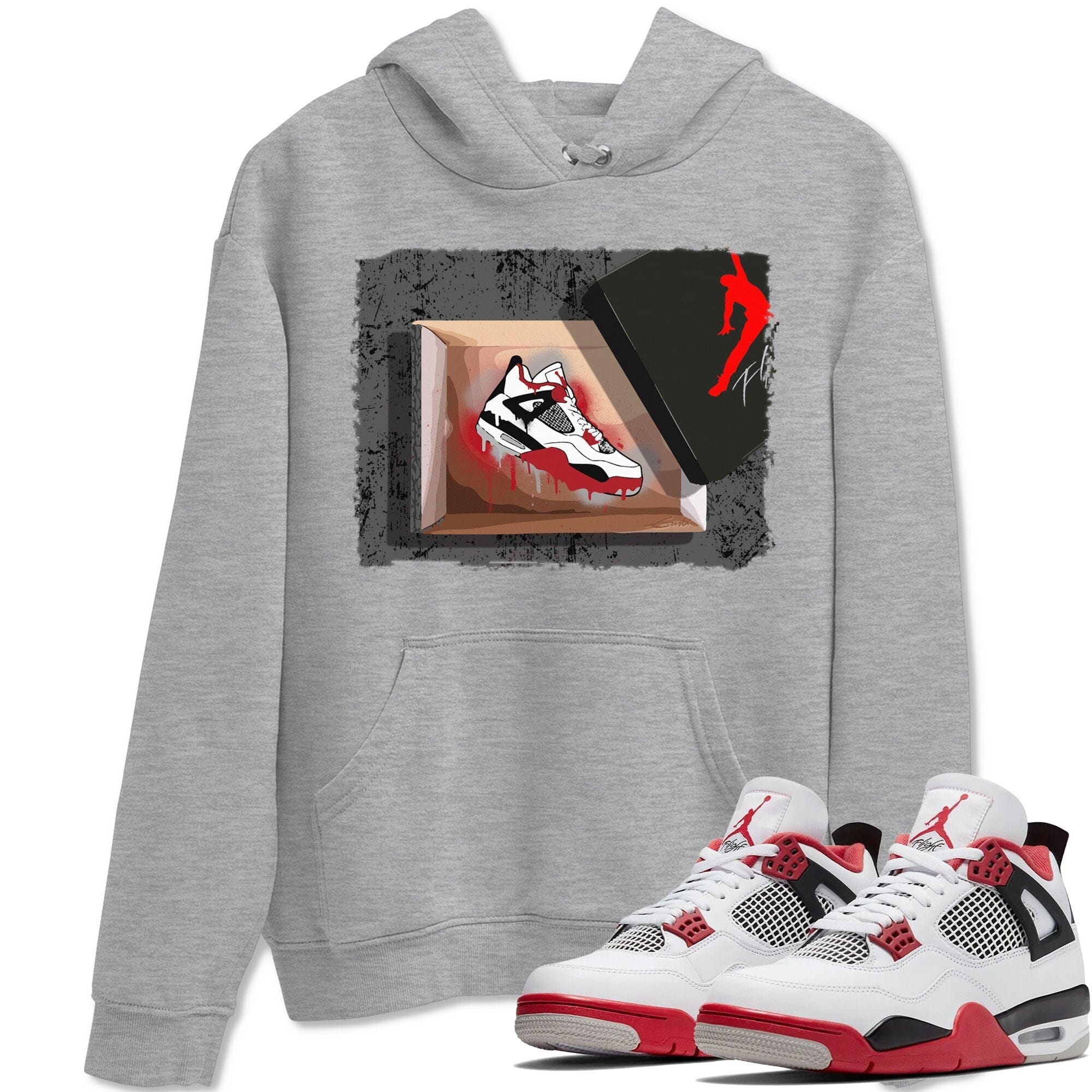 New Kicks Unisex Tops - Air Jordan 4 Fire Red
