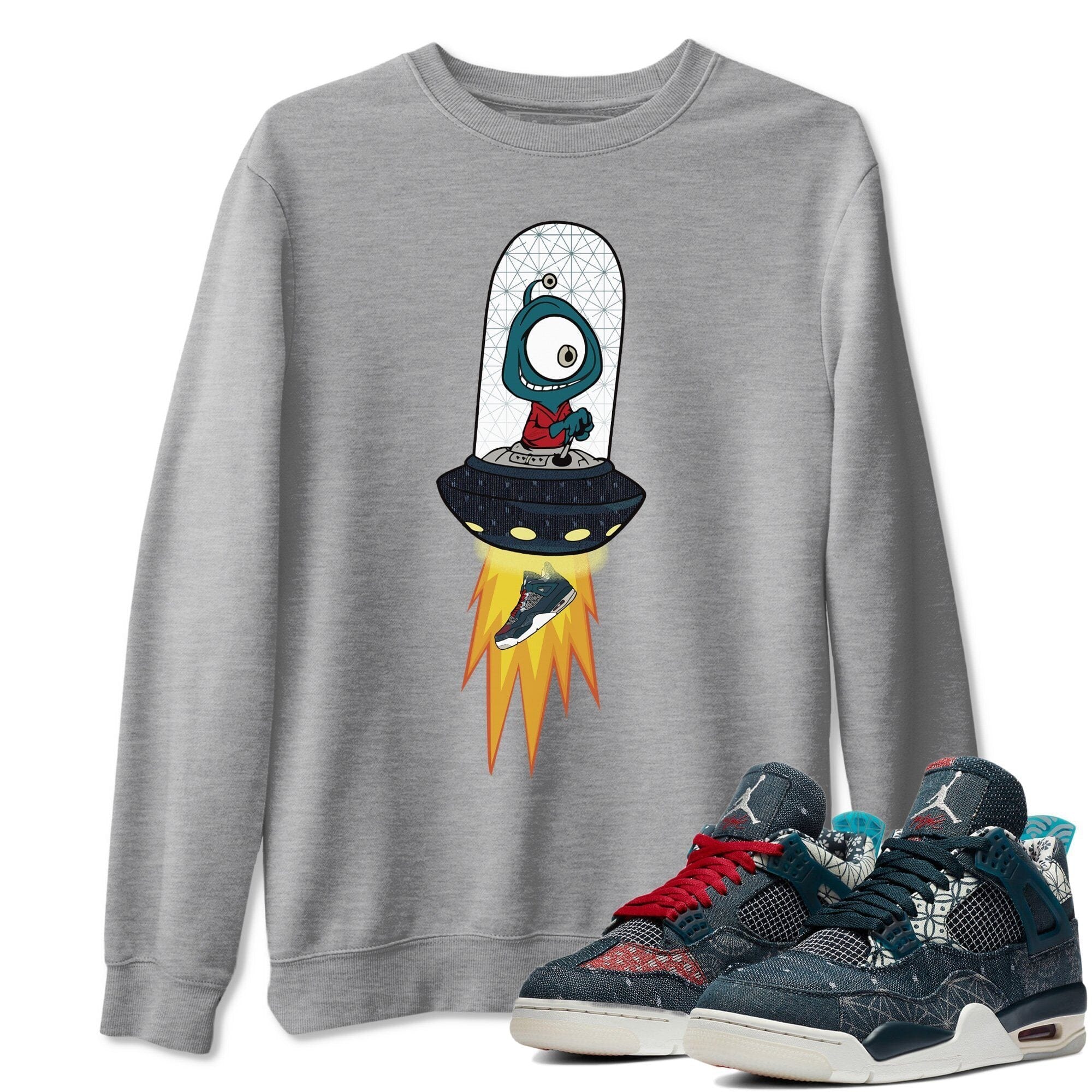 Alien Unisex Tops - Air Jordan 4 Deep Ocean
