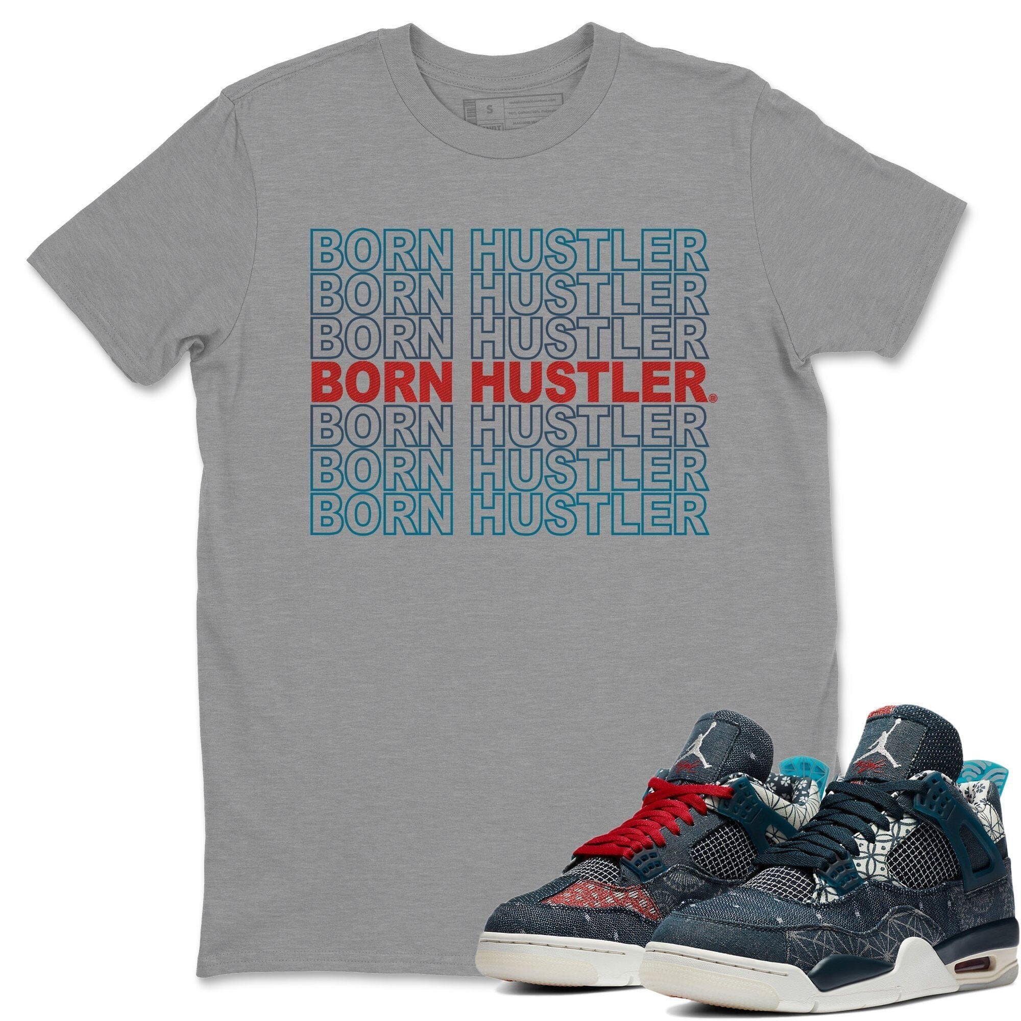 Born Hustler Unisex Tops - Air Jordan 4 Deep Ocean