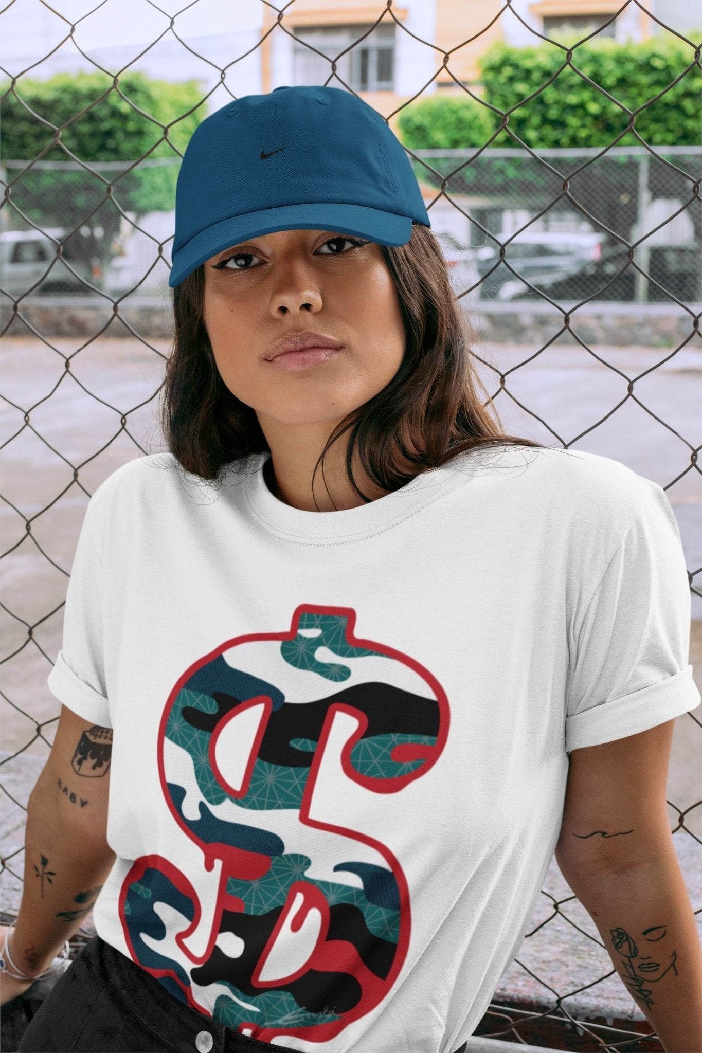 Dollar Camo Unisex Tops - Air Jordan 4 Deep Ocean